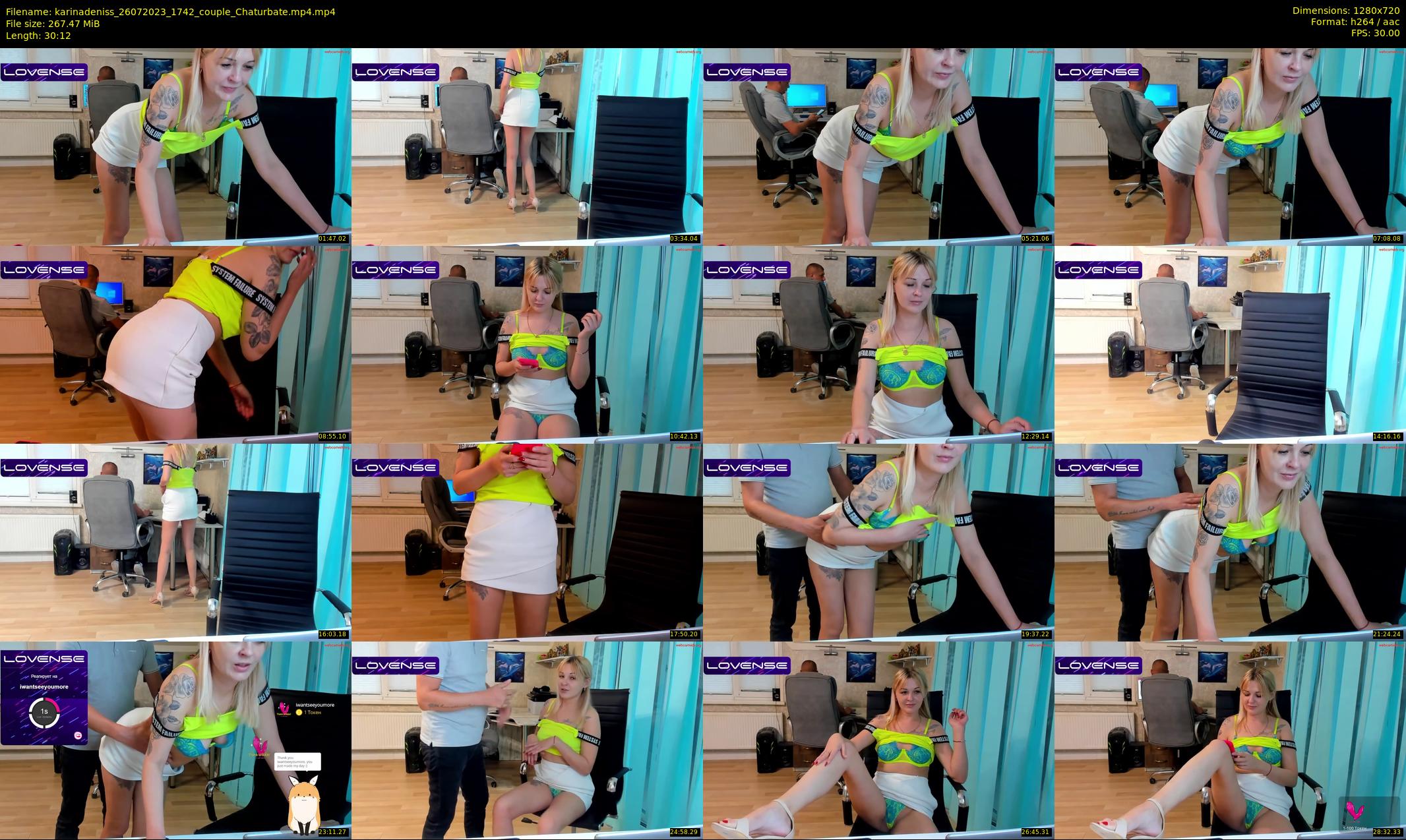 karinadeniss — 31 minute Chaturbate couple cam show recording, 720p, Jul 26, 2023