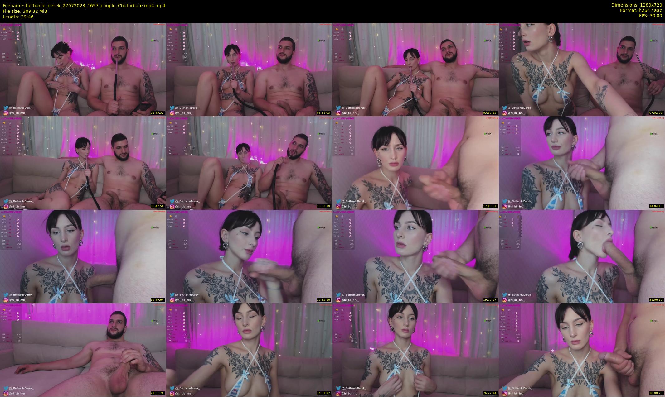 bethanie_derek — 30 minute Chaturbate couple cam show recording, 720p, Jul 27, 2023