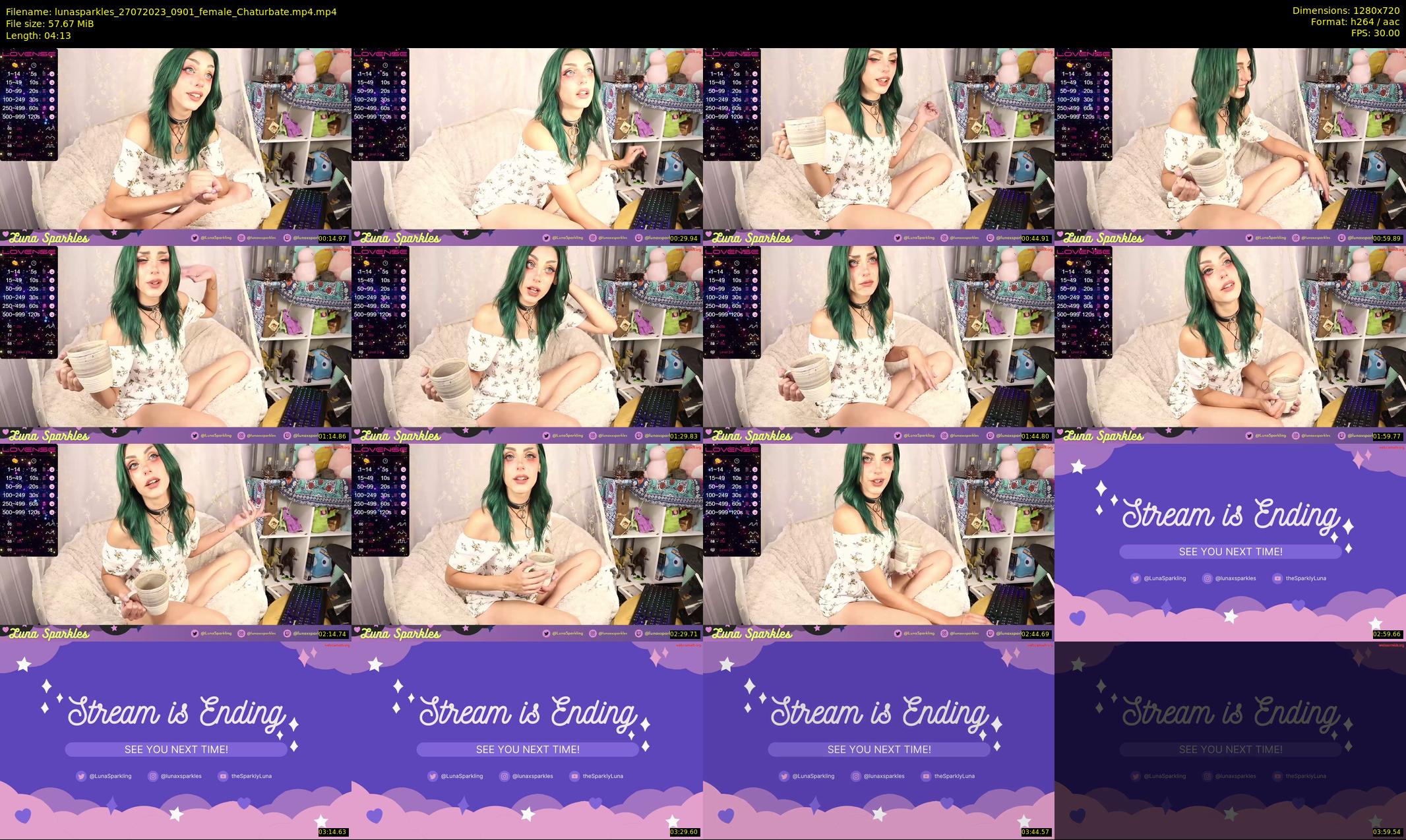 lunasparkles — 5 minute Chaturbate female cam show recording, 720p, Jul 27, 2023
