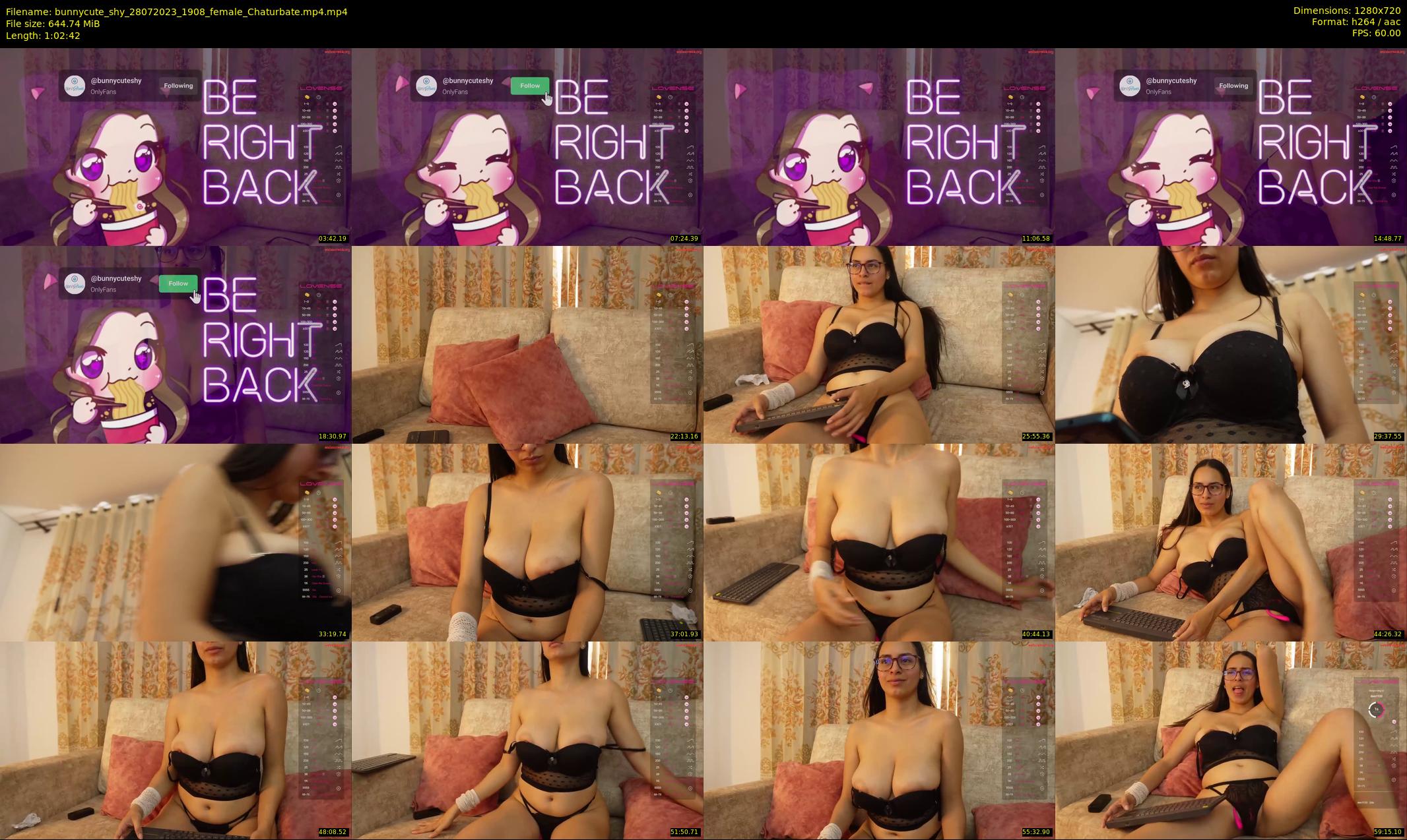 bunnycute_shy — 63 minute Chaturbate female cam show recording, 720p, Jul 28, 2023