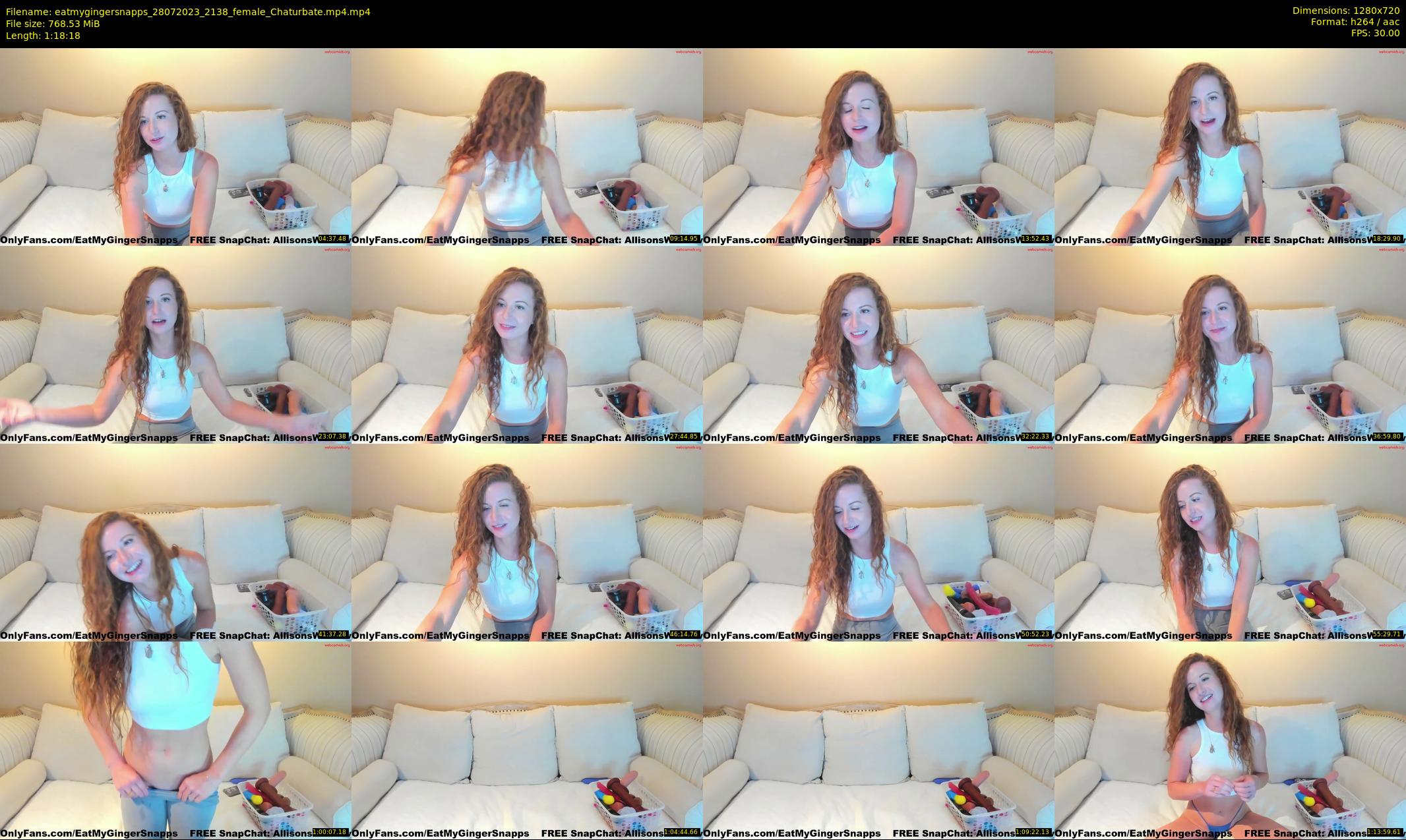 eatmygingersnapps — 79 minute Chaturbate female cam show recording, 720p, Jul 28, 2023