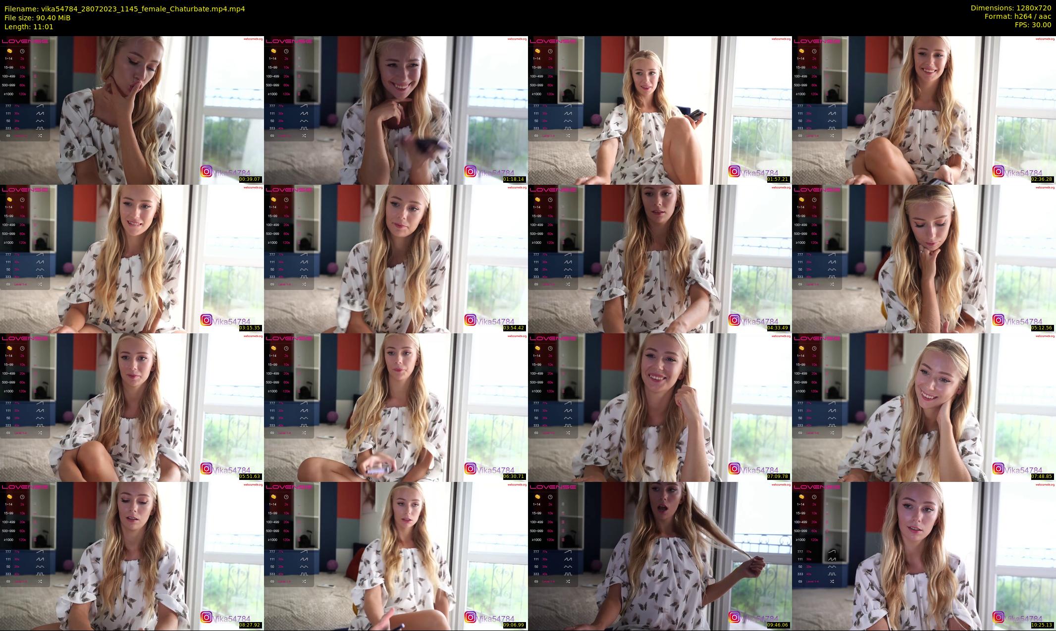 vika54784 — 12 minute Chaturbate female cam show recording, 720p, Jul 28, 2023