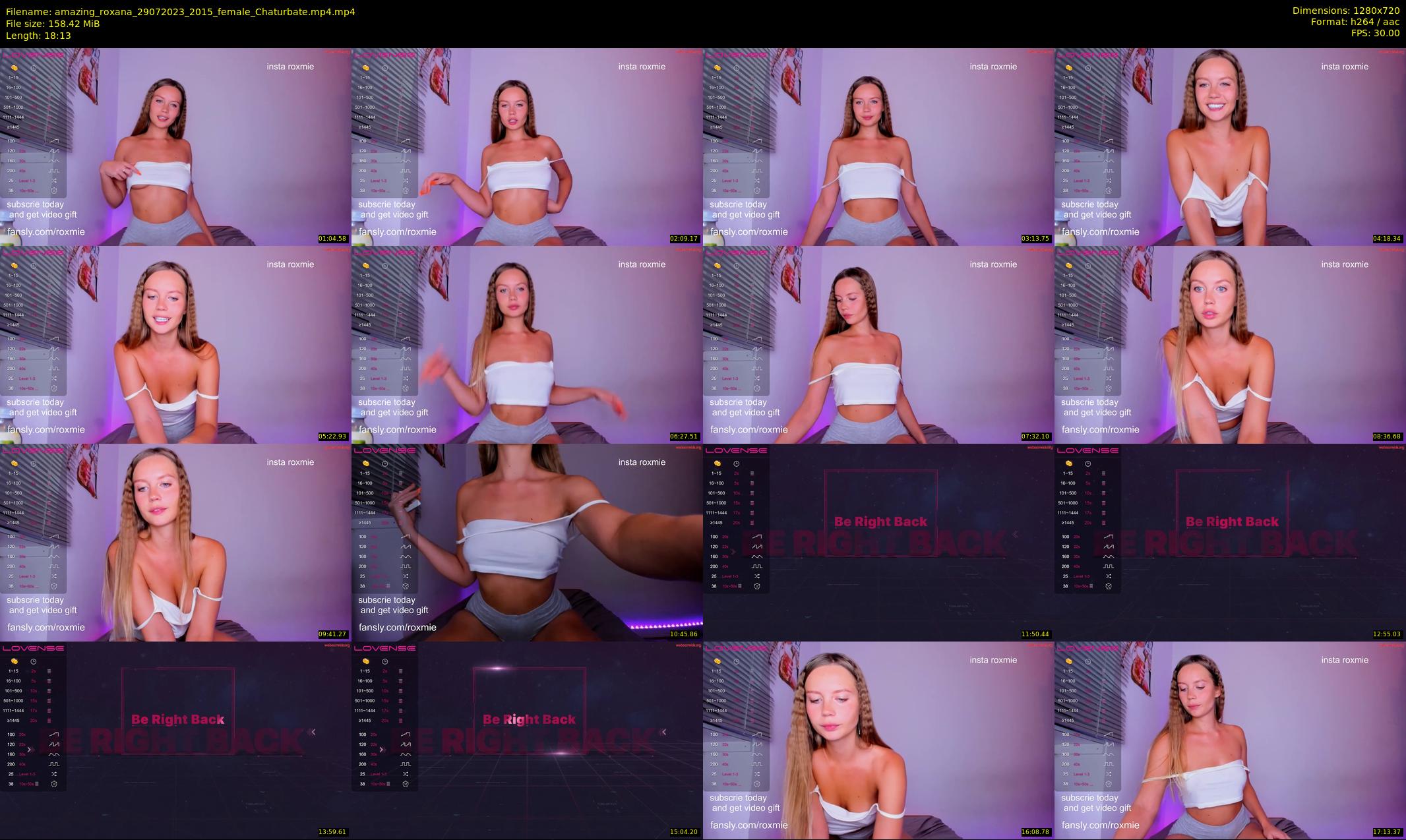 amazing_roxana — 19 minute Chaturbate female cam show recording, 720p, Jul 29, 2023