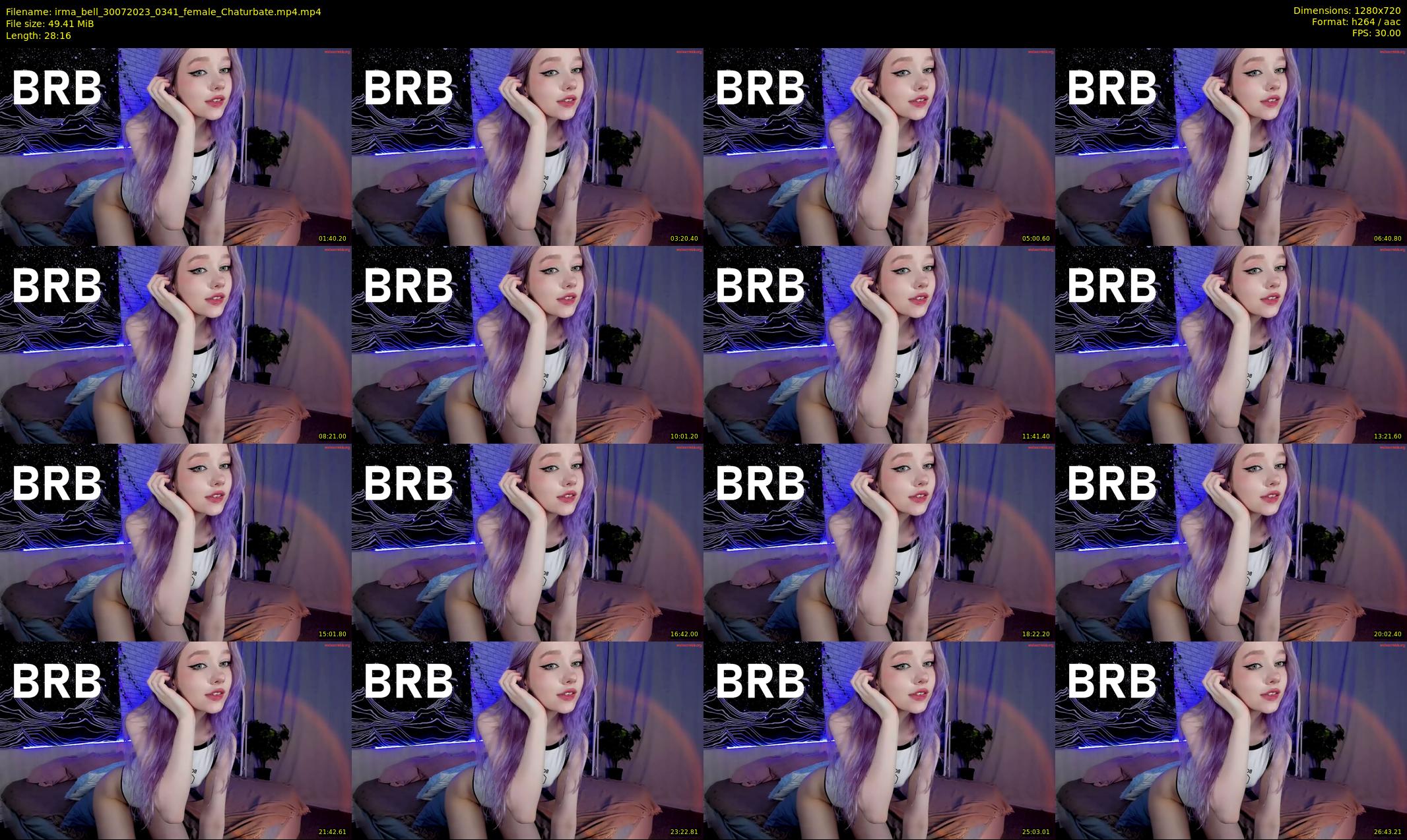 irma_bell — 29 minute Chaturbate female cam show recording, 720p, Jul 30, 2023