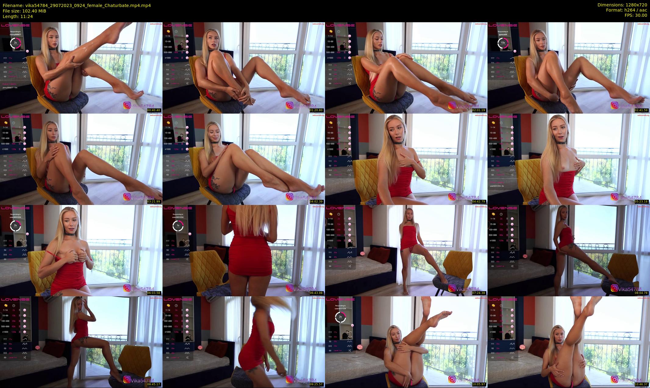 vika54784 — 12 minute Chaturbate female cam show recording, 720p, Jul 29, 2023