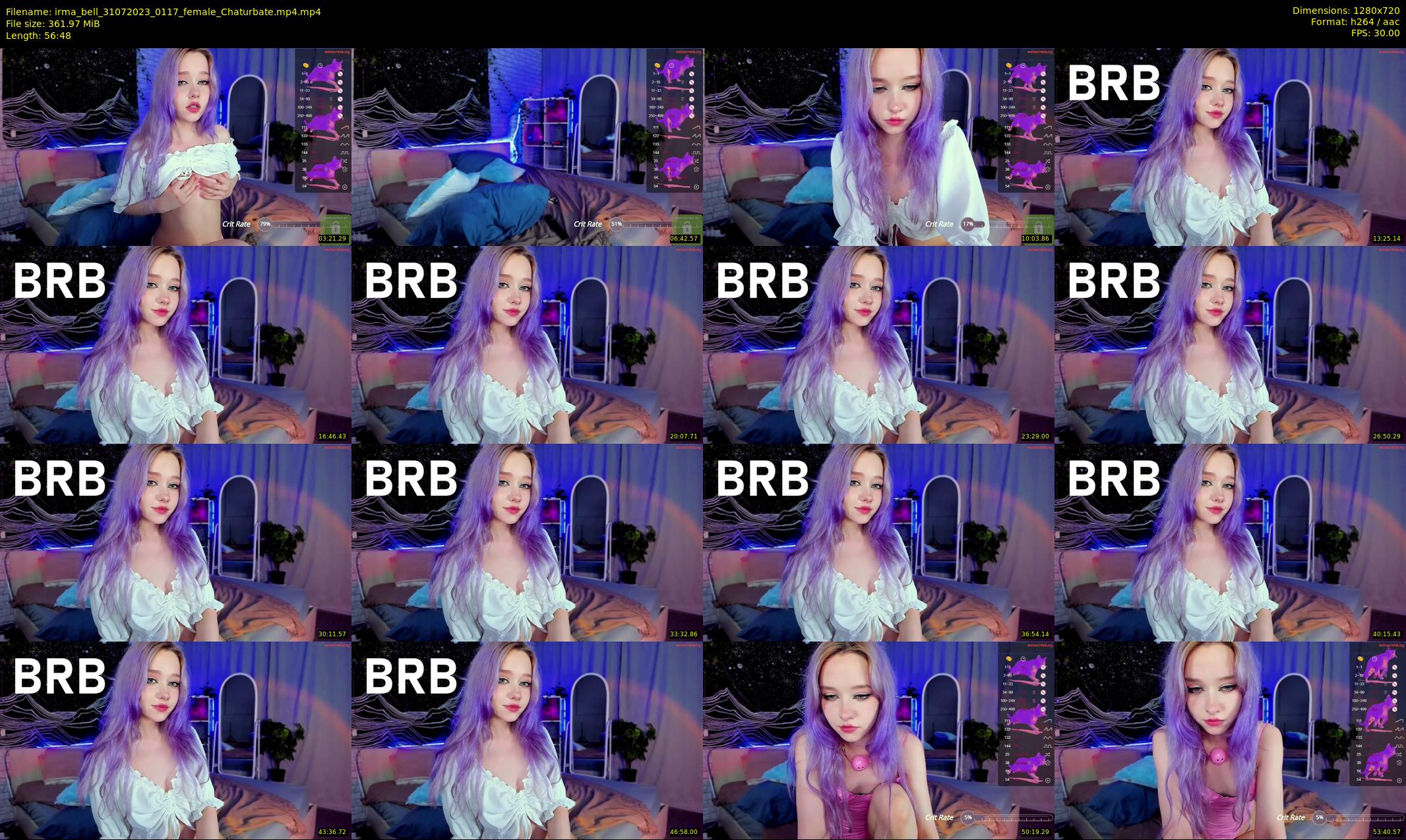irma_bell — 57 minute Chaturbate female cam show recording, 720p, Jul 31, 2023