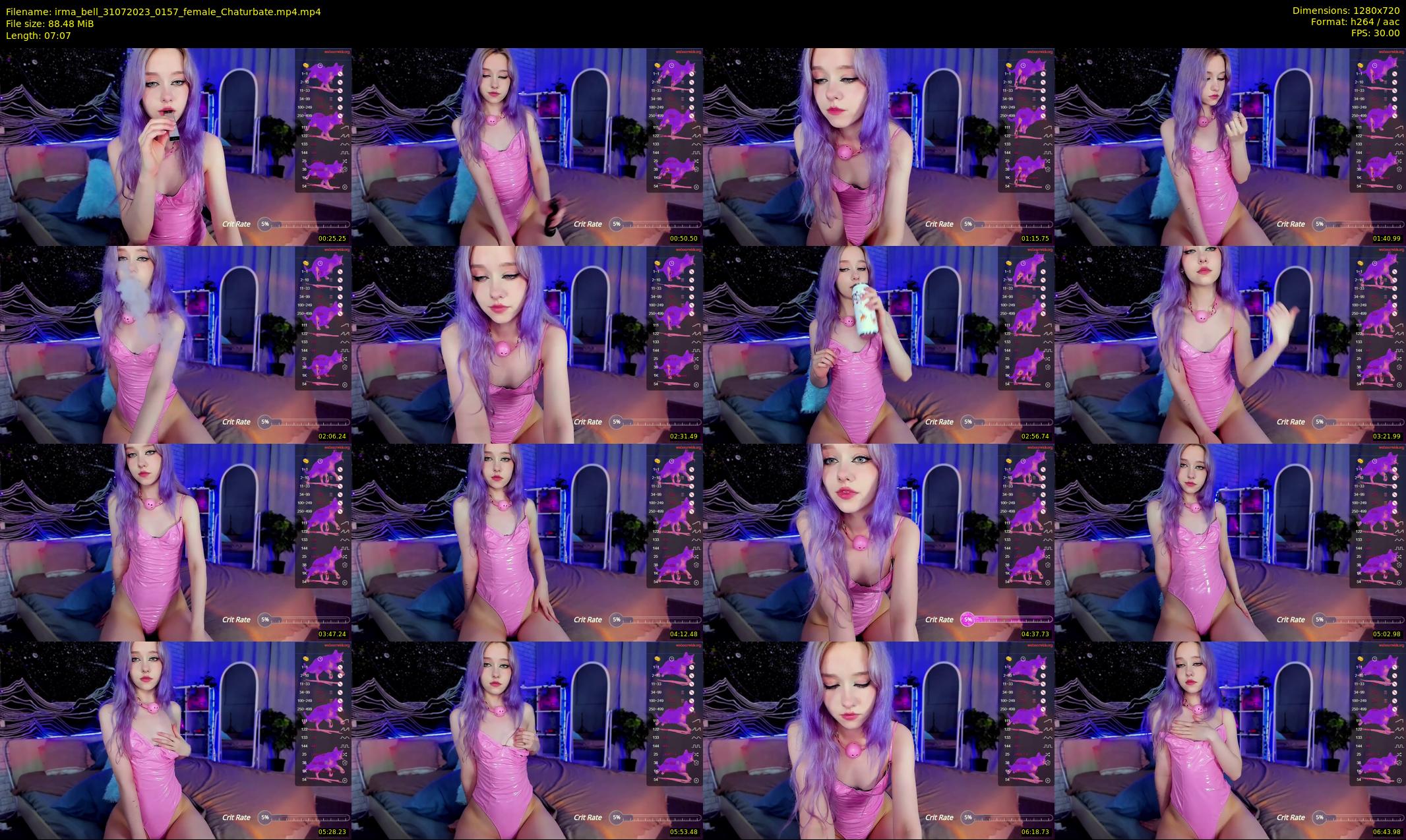 irma_bell — 8 minute Chaturbate female cam show recording, 720p, Jul 31, 2023