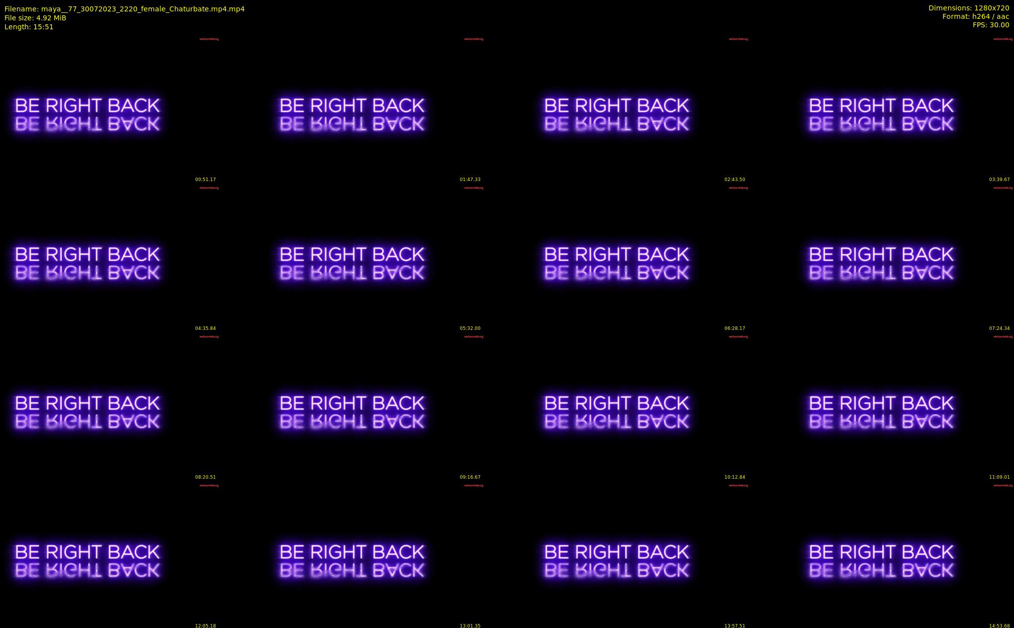 maya__77 — 16 minute Chaturbate female cam show recording, 720p, Jul 30, 2023