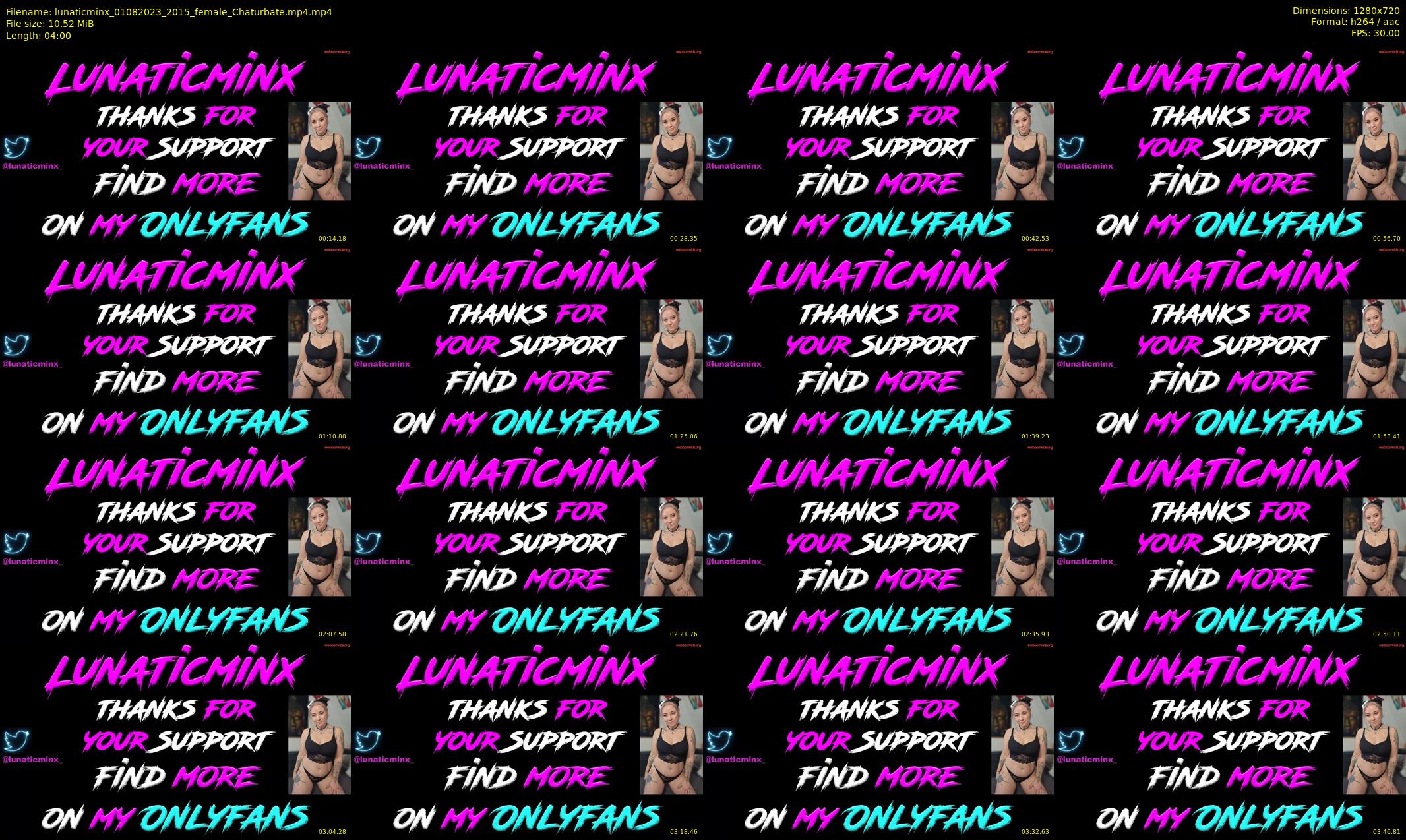 lunaticminx — 4 minute Chaturbate female cam show recording, 720p, Aug 1, 2023
