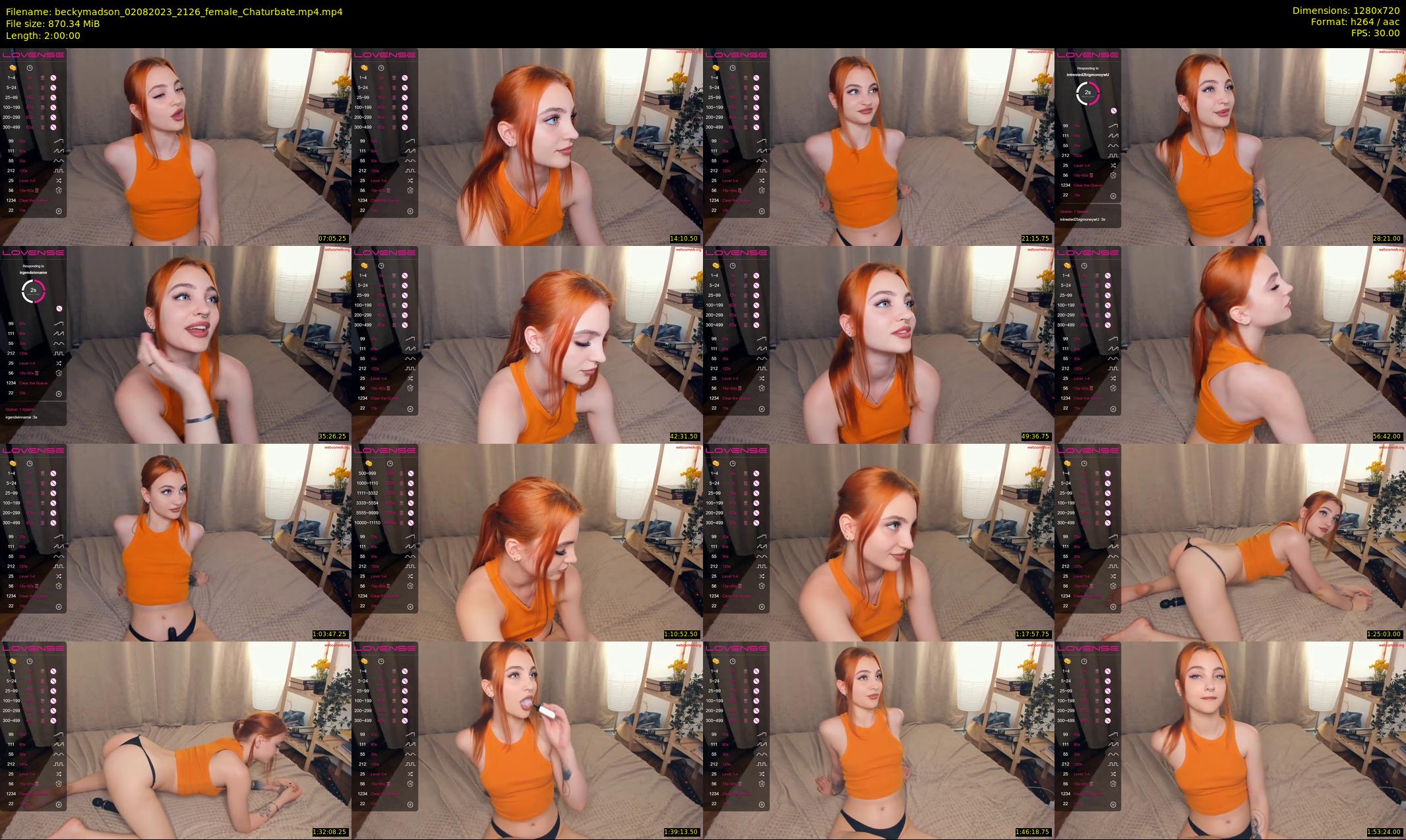 beckymadson — 120 minute Chaturbate female cam show recording, 720p, Aug 2, 2023
