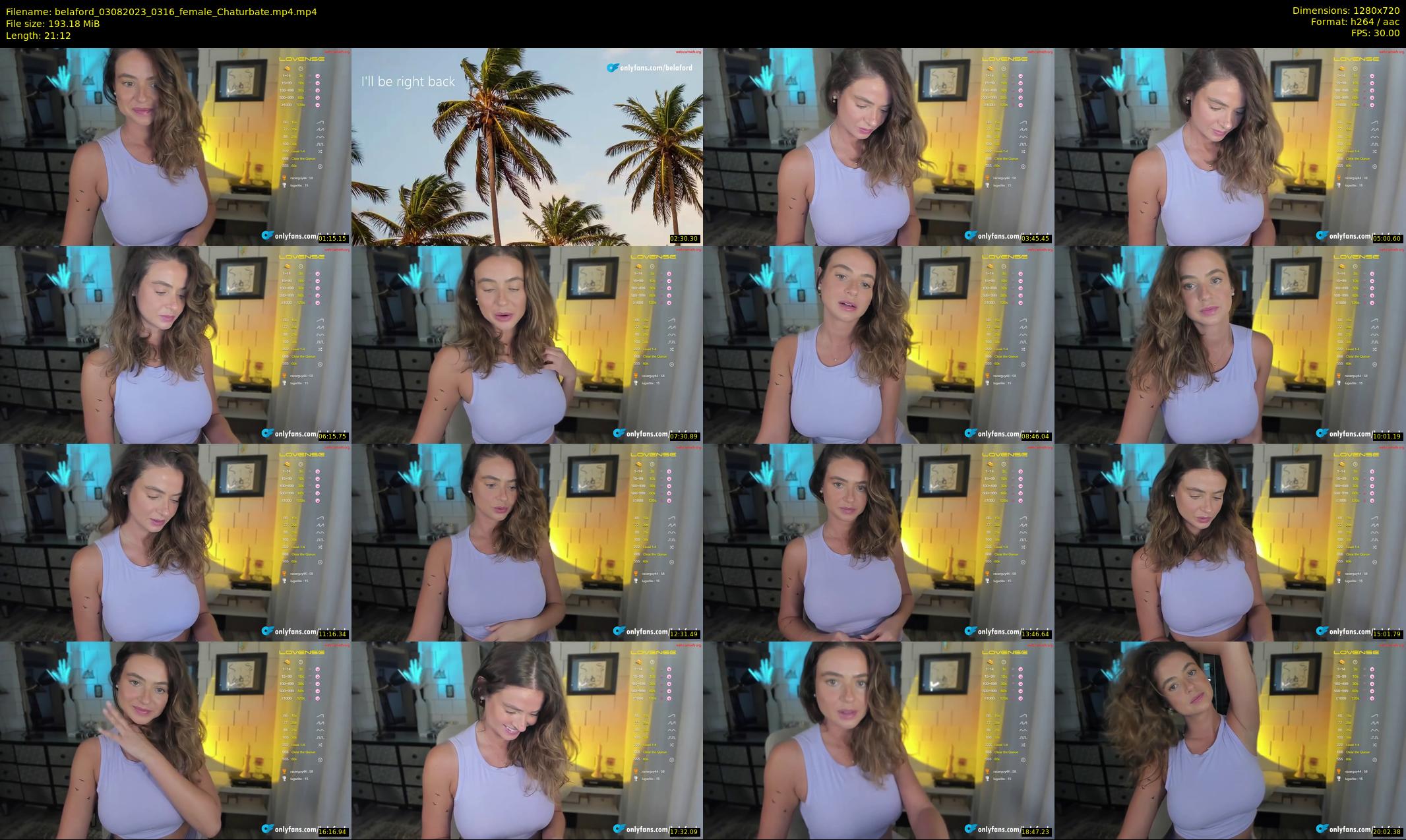 belaford — 22 minute Chaturbate female cam show recording, 720p, Aug 3, 2023