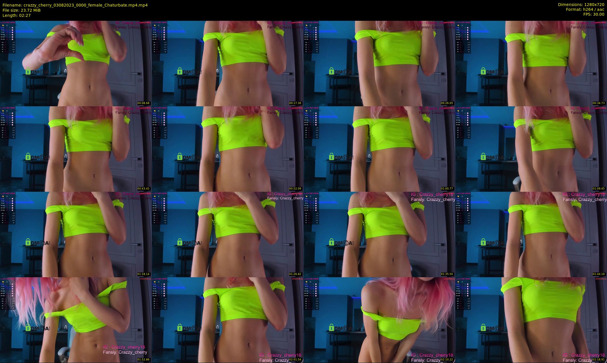 crazzy_cherry — 3 minute Chaturbate female cam show recording, 720p, Aug 3, 2023