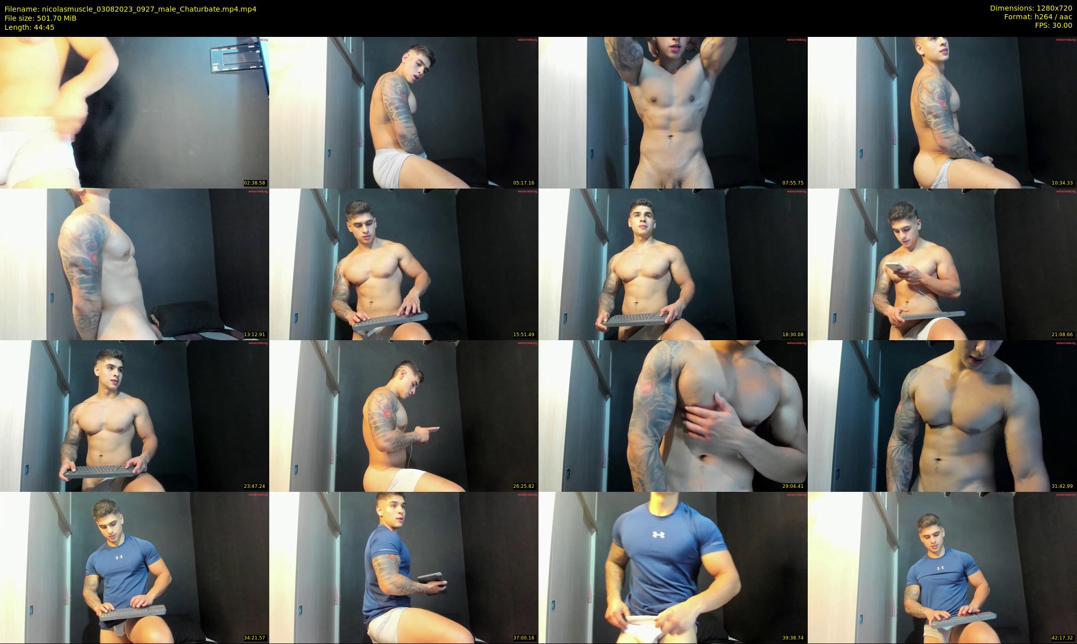 nicolasmuscle — 45 minute Chaturbate male cam show recording, 720p, Aug 3, 2023