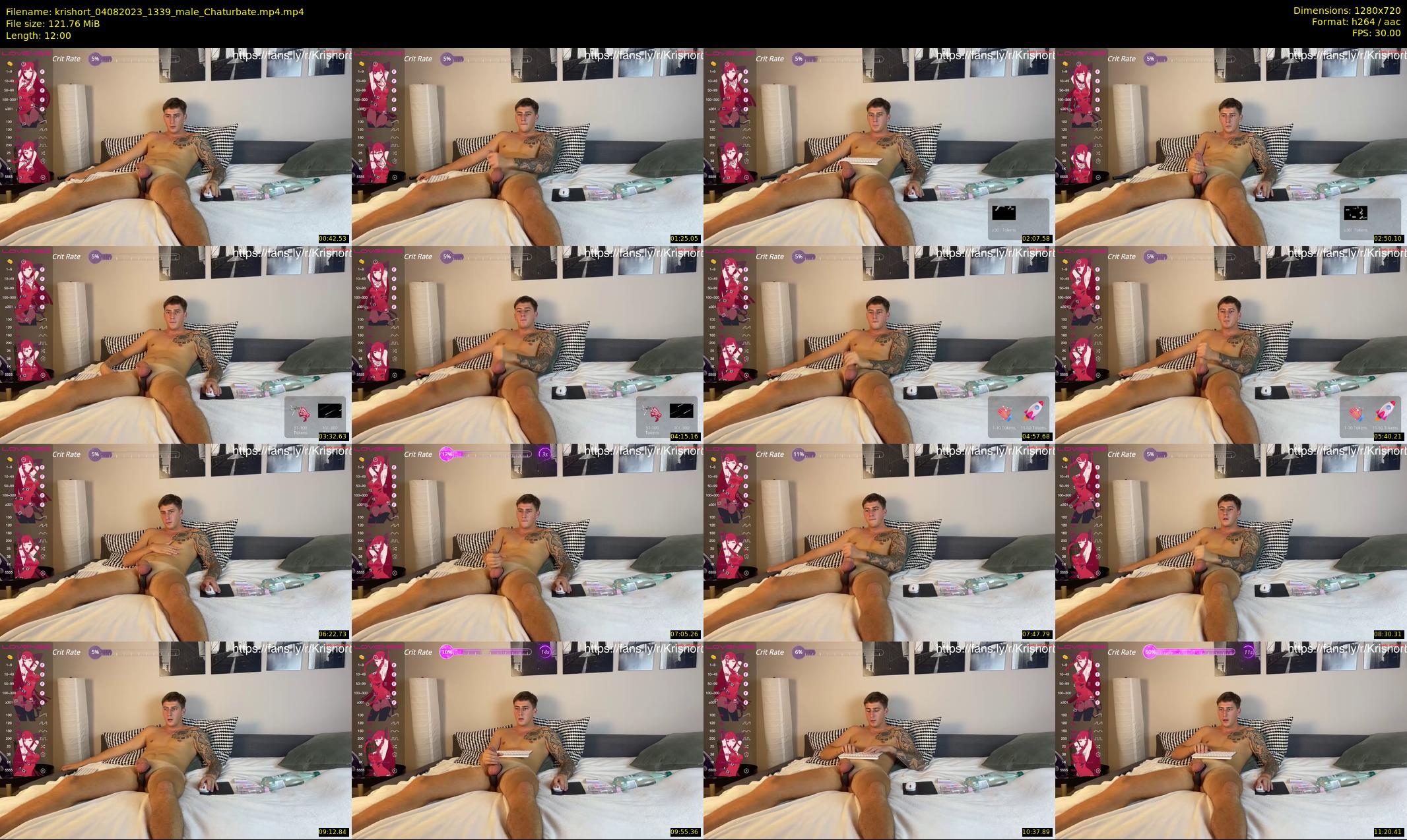 krishort — 12 minute Chaturbate male cam show recording, 720p, Aug 4, 2023