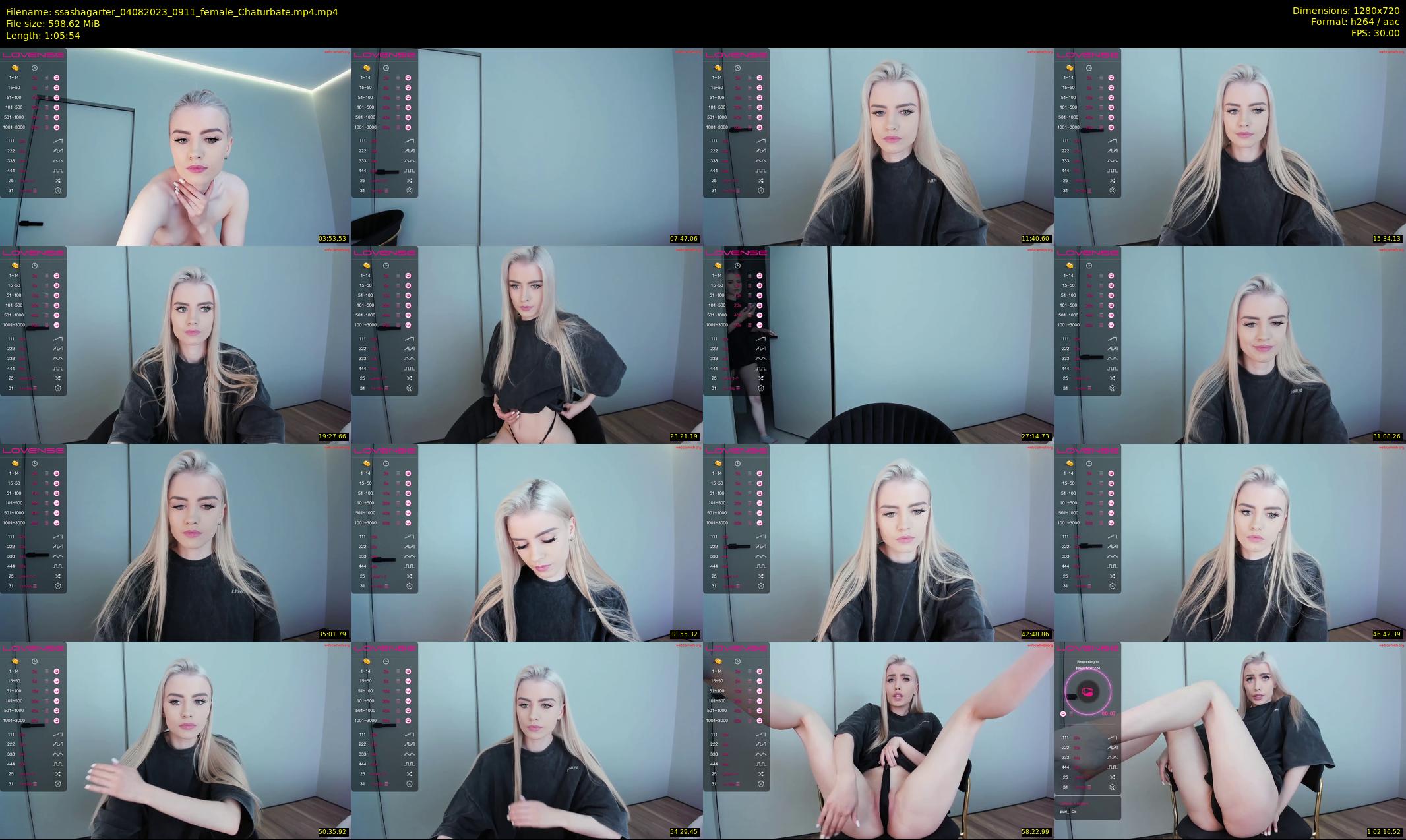 ssashagarter — 66 minute Chaturbate female cam show recording, 720p, Aug 4, 2023