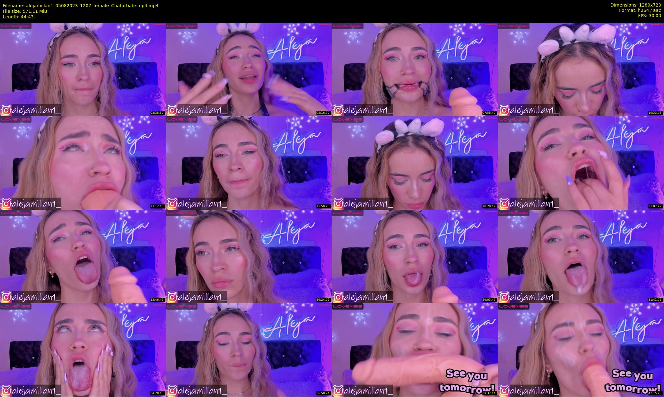 alejamillan1 — 45 minute Chaturbate female cam show recording, 720p, Aug 5, 2023