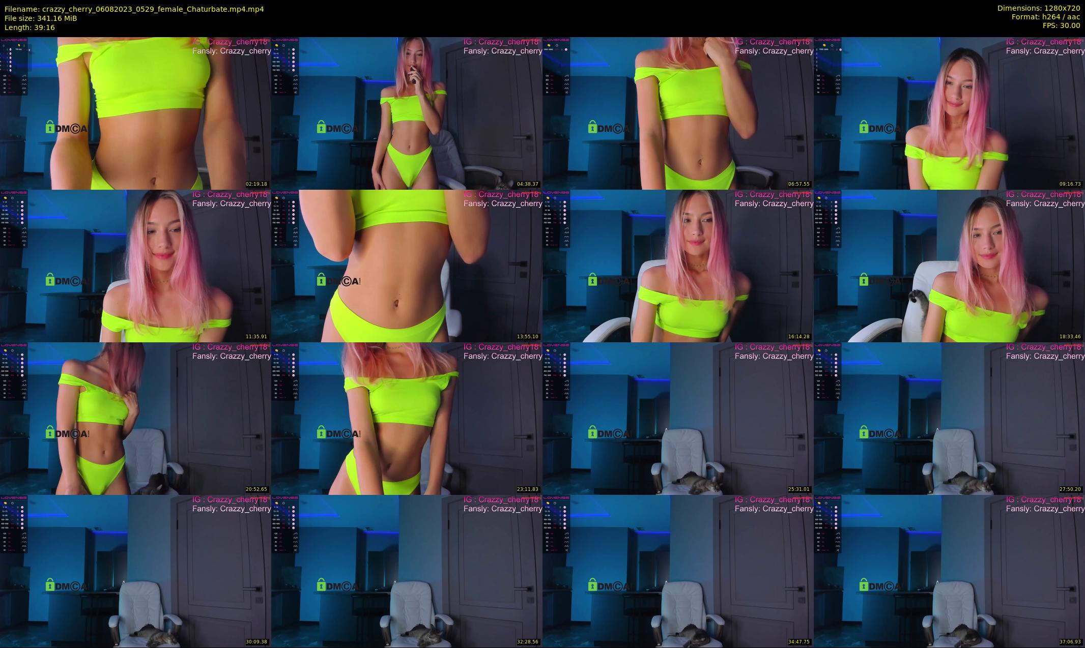 crazzy_cherry — 40 minute Chaturbate female cam show recording, 720p, Aug 6, 2023