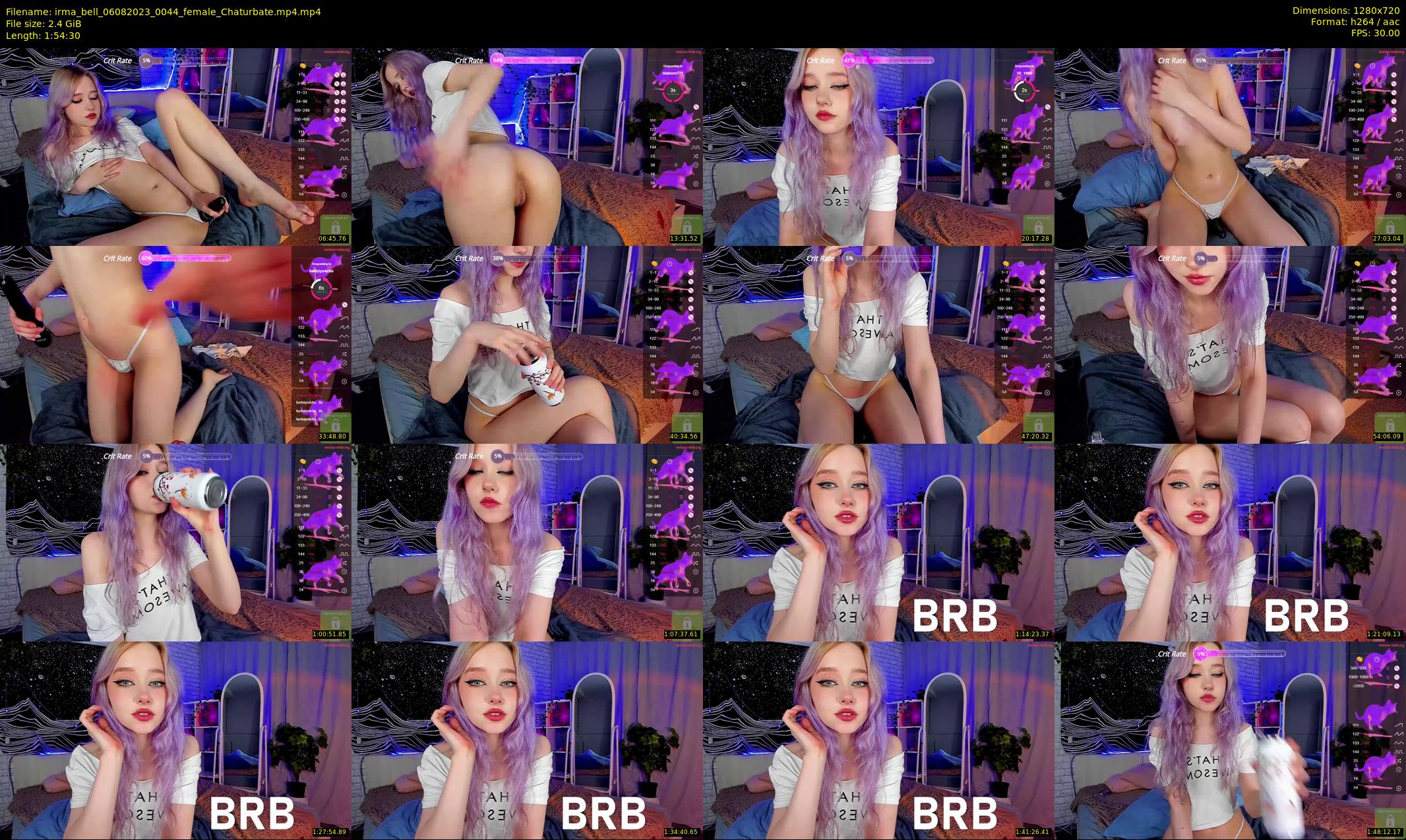 irma_bell — 115 minute Chaturbate female cam show recording, 720p, Aug 6, 2023