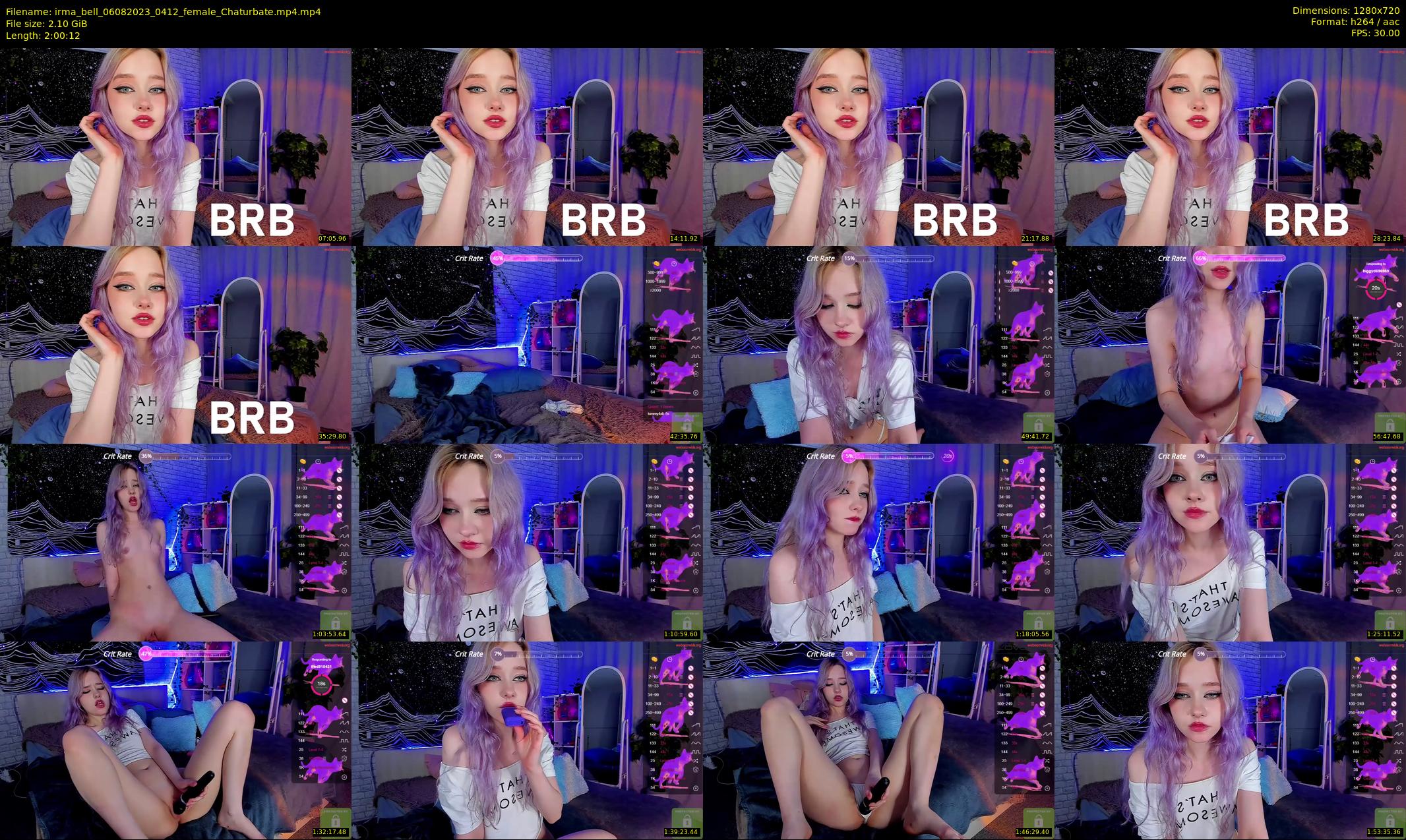 irma_bell — 121 minute Chaturbate female cam show recording, 720p, Aug 6, 2023