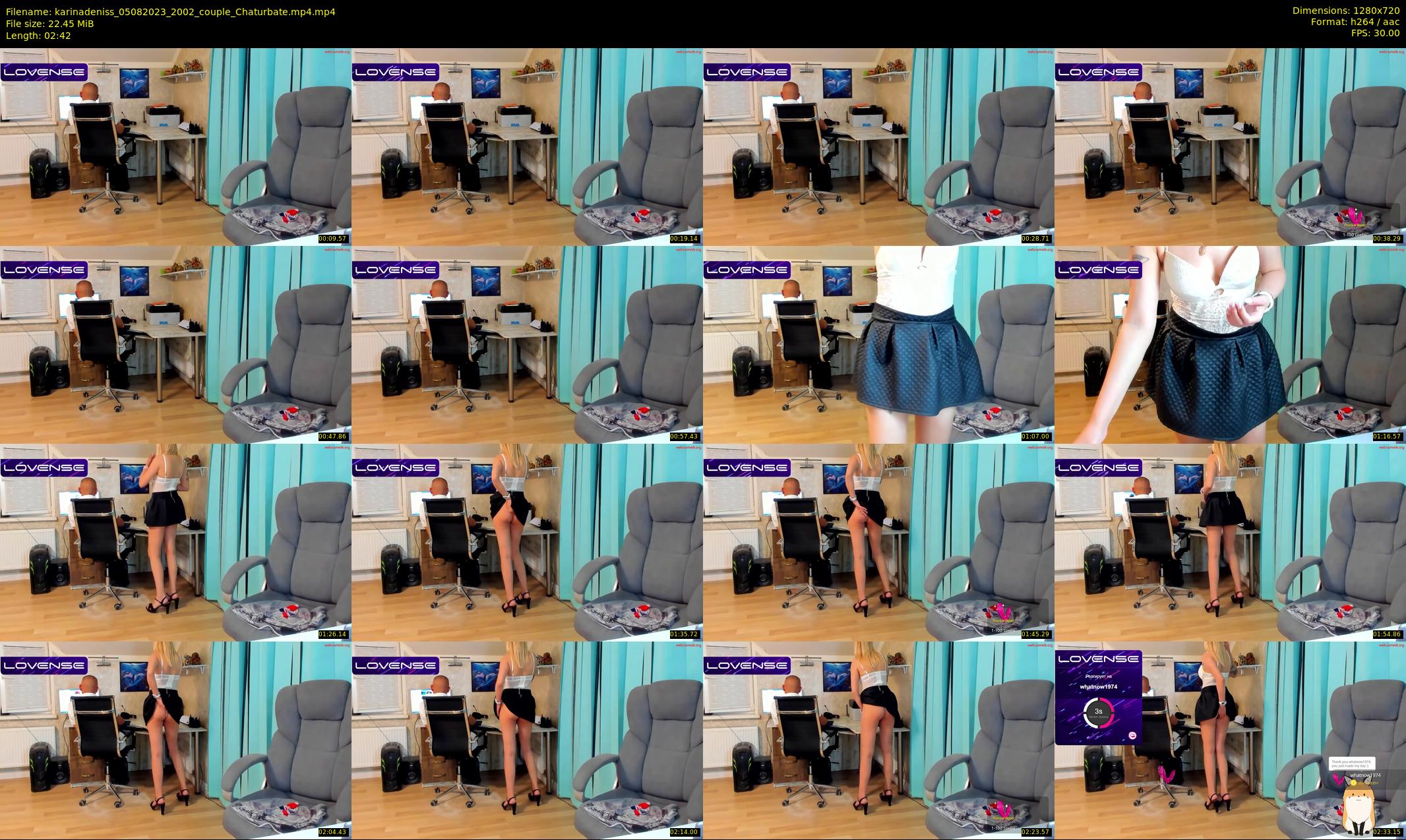 karinadeniss — 3 minute Chaturbate couple cam show recording, 720p, Aug 5, 2023
