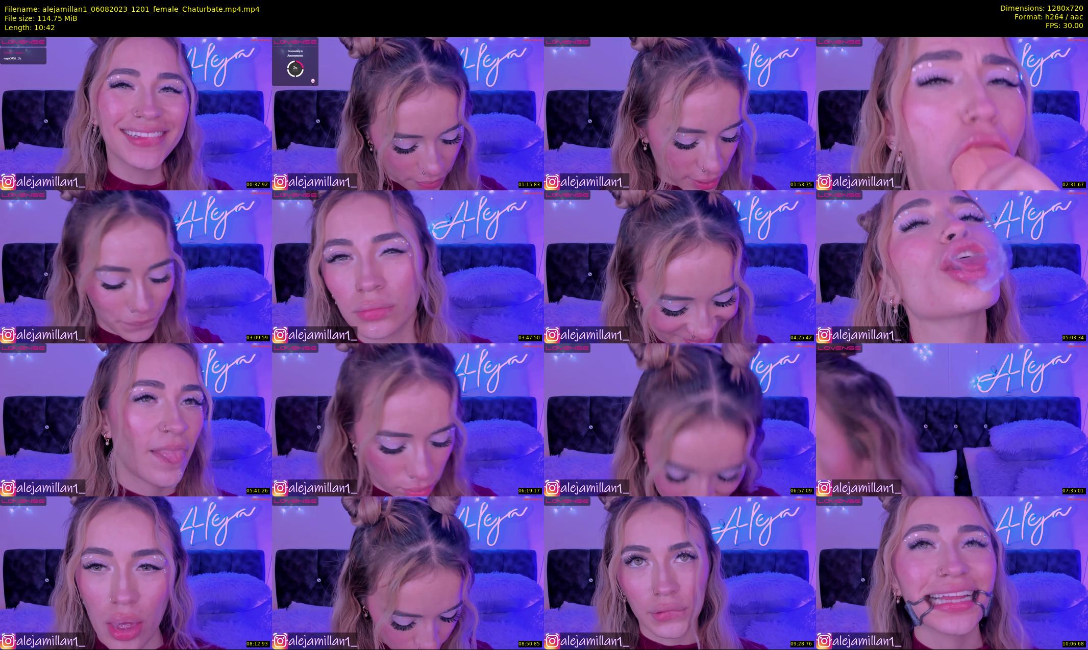 alejamillan1 — 11 minute Chaturbate female cam show recording, 720p, Aug 6, 2023