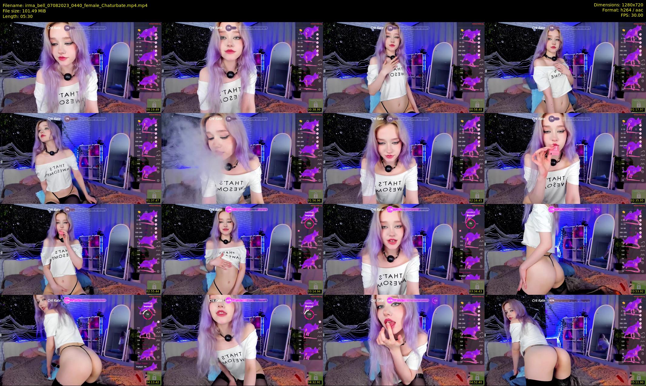 irma_bell — 6 minute Chaturbate female cam show recording, 720p, Aug 7, 2023
