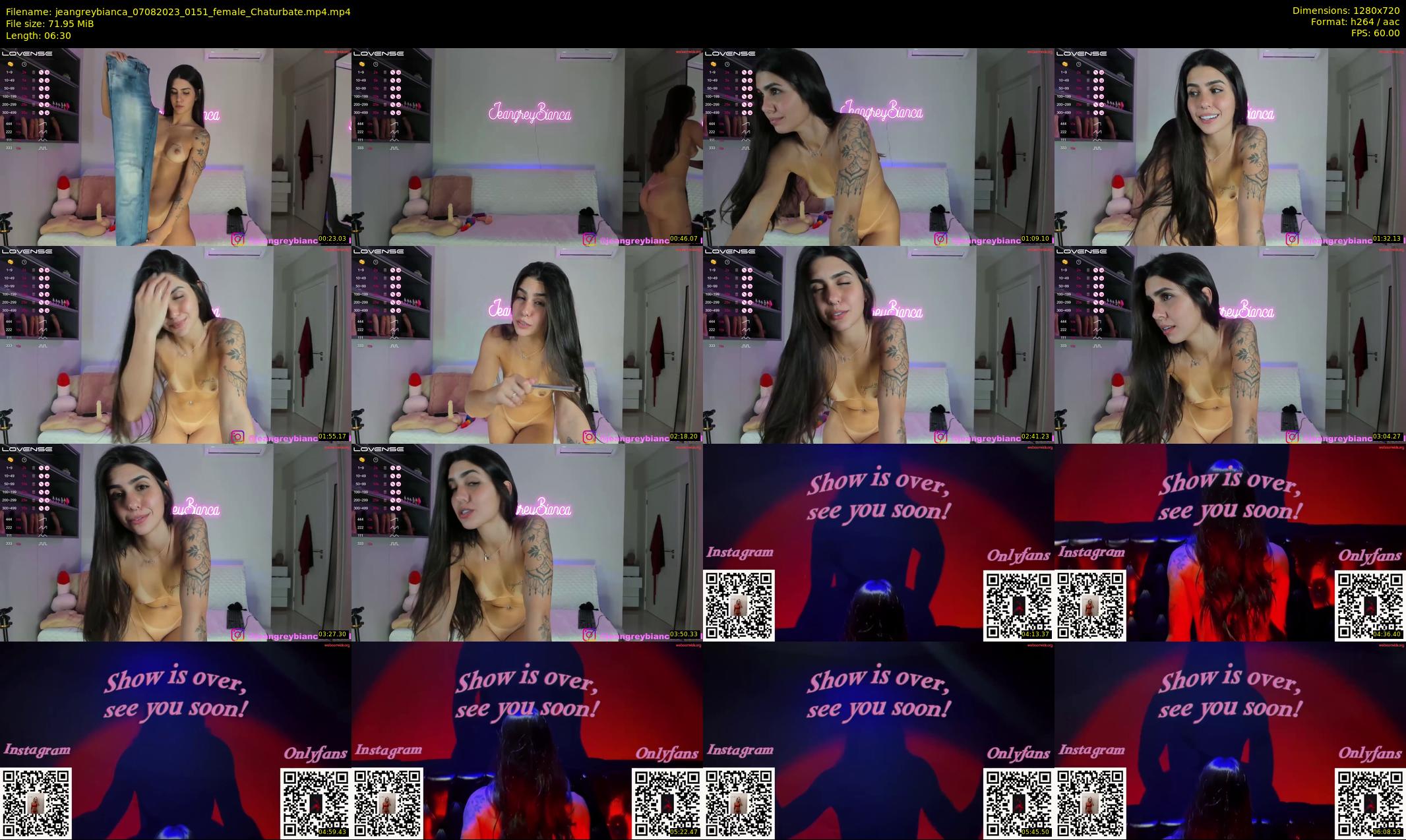 jeangreybianca — 7 minute Chaturbate female cam show recording, 720p, Aug 7, 2023