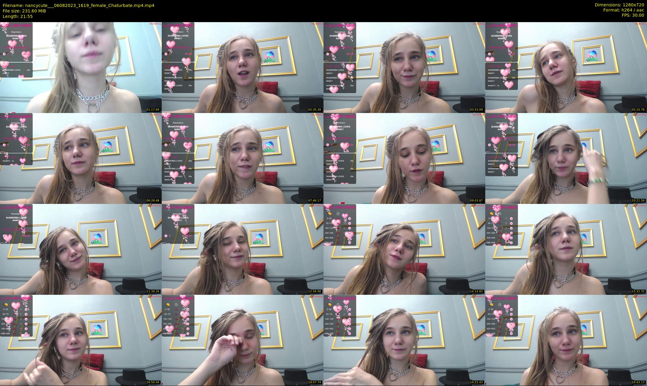 nancycute__ — 22 minute Chaturbate female cam show recording, 720p, Aug 6, 2023