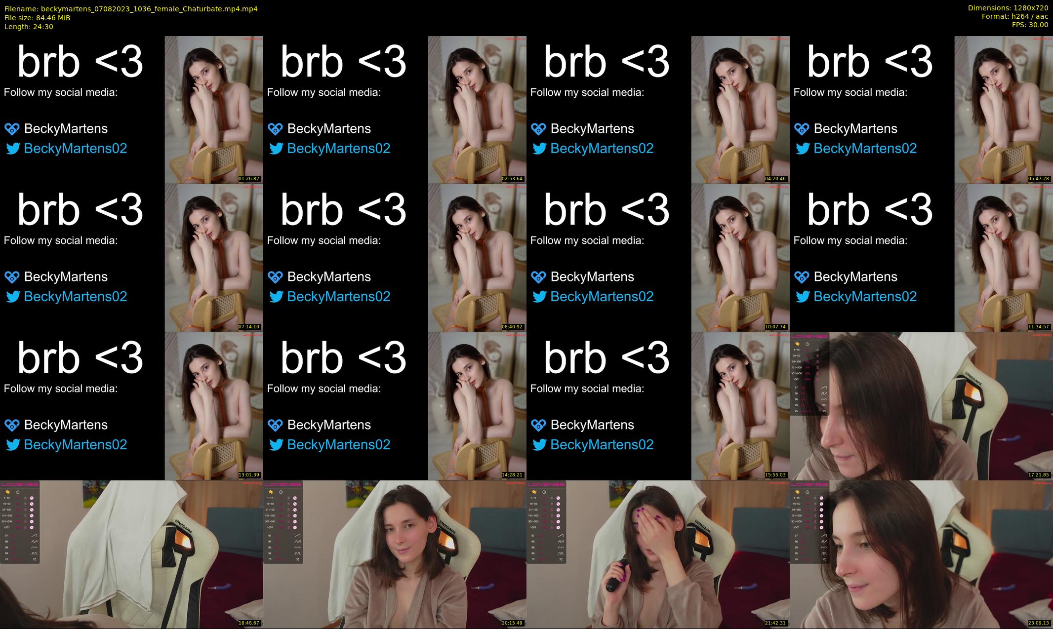 beckymartens — 25 minute Chaturbate female cam show recording, 720p, Aug 7, 2023