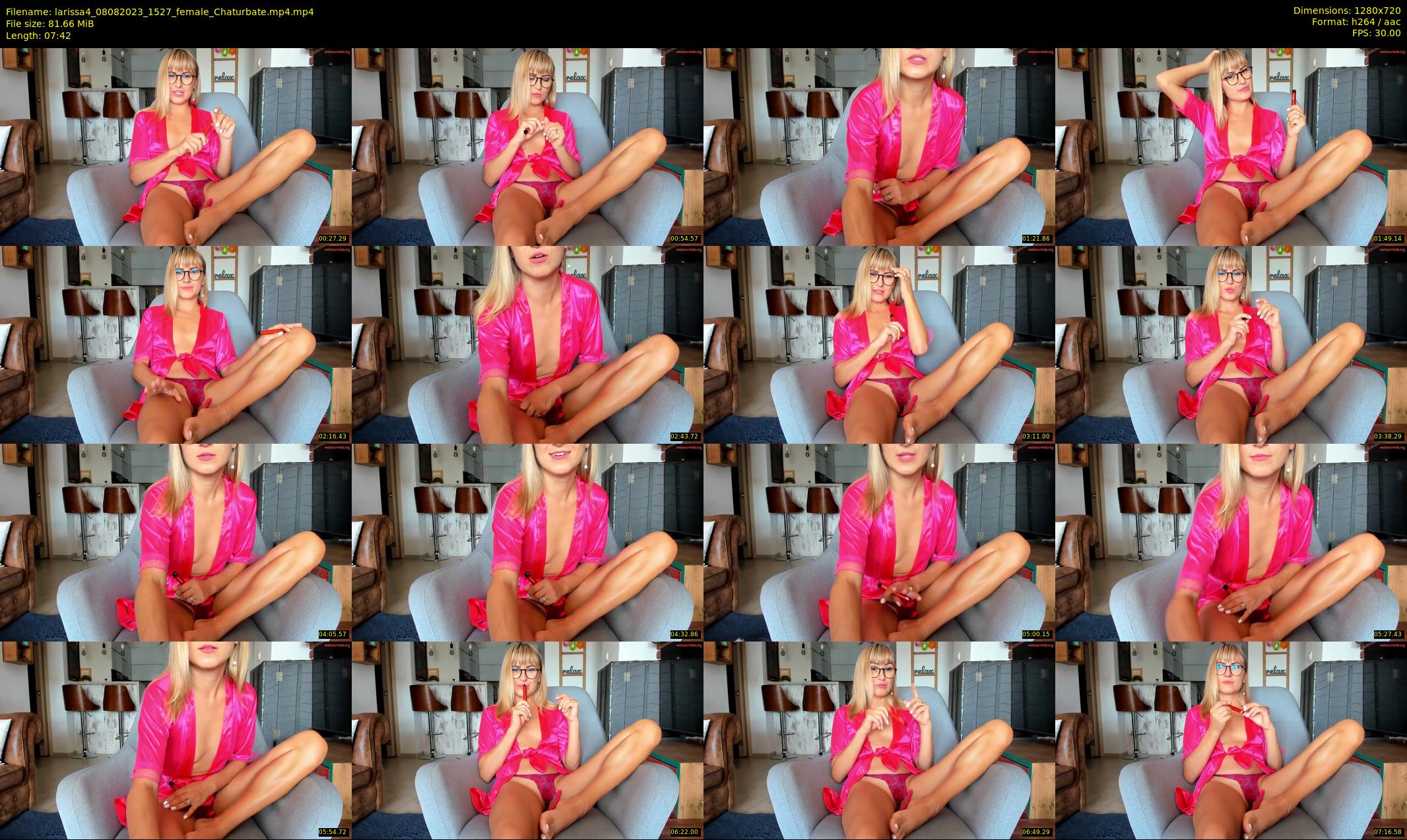 larissa4 — 8 minute Chaturbate female cam show recording, 720p, Aug 8, 2023