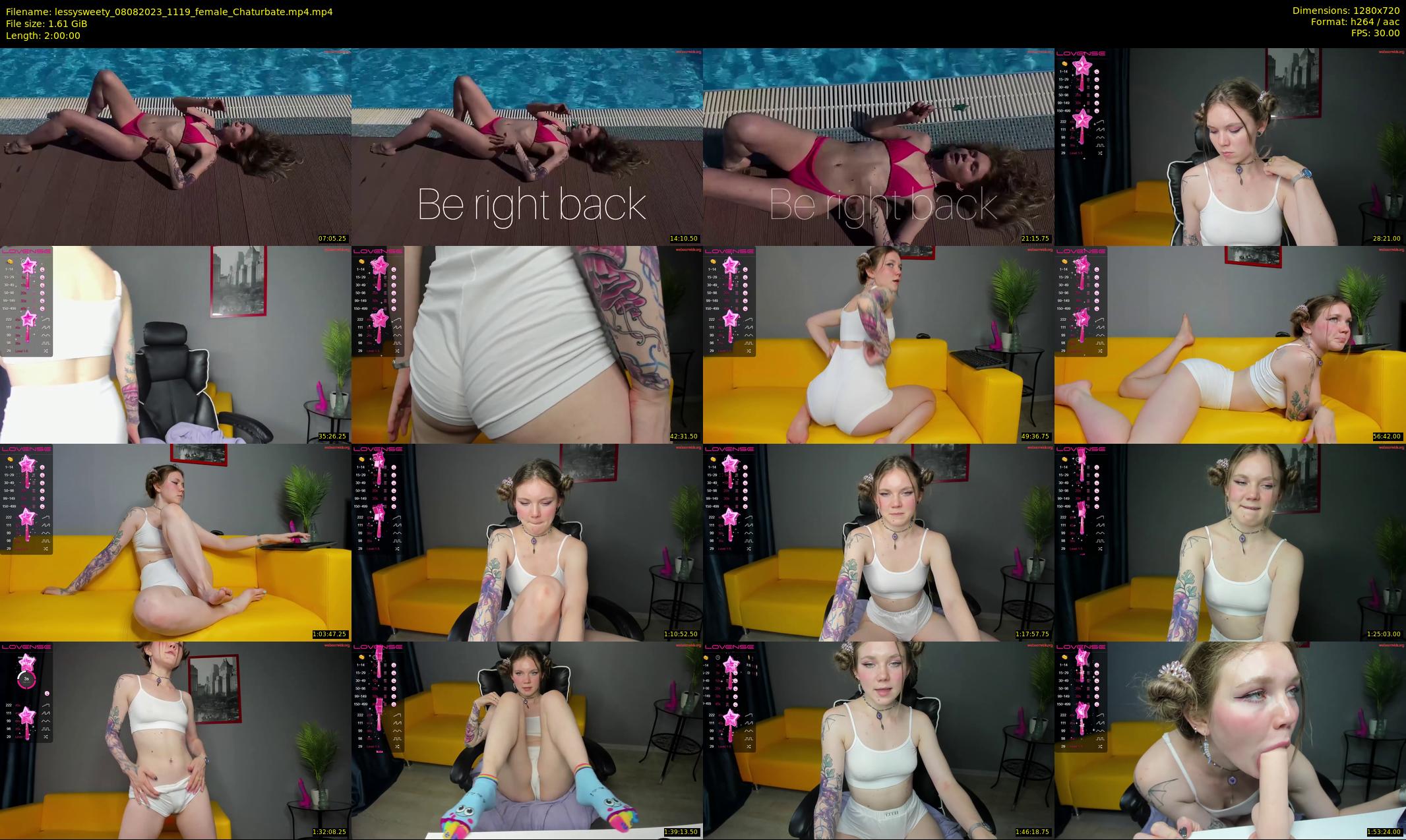 lessysweety — 120 minute Chaturbate female cam show recording, 720p, Aug 8, 2023
