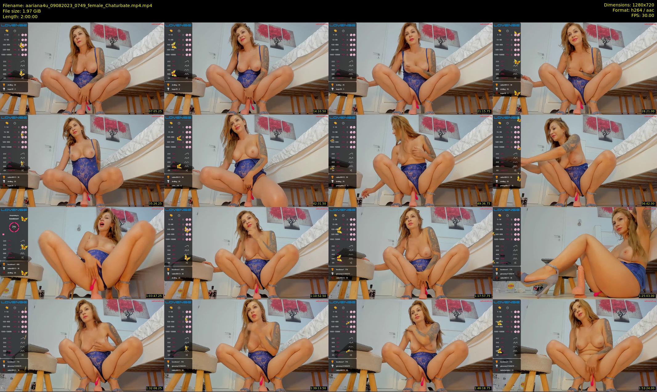 aariana4u — 120 minute Chaturbate female cam show recording, 720p, Aug 9, 2023