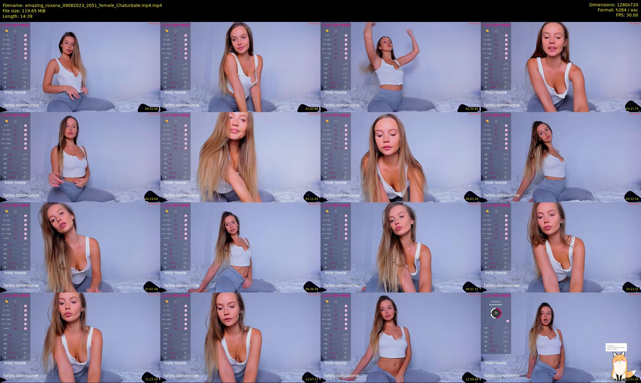 amazing_roxana — 15 minute Chaturbate female cam show recording, 720p, Aug 9, 2023