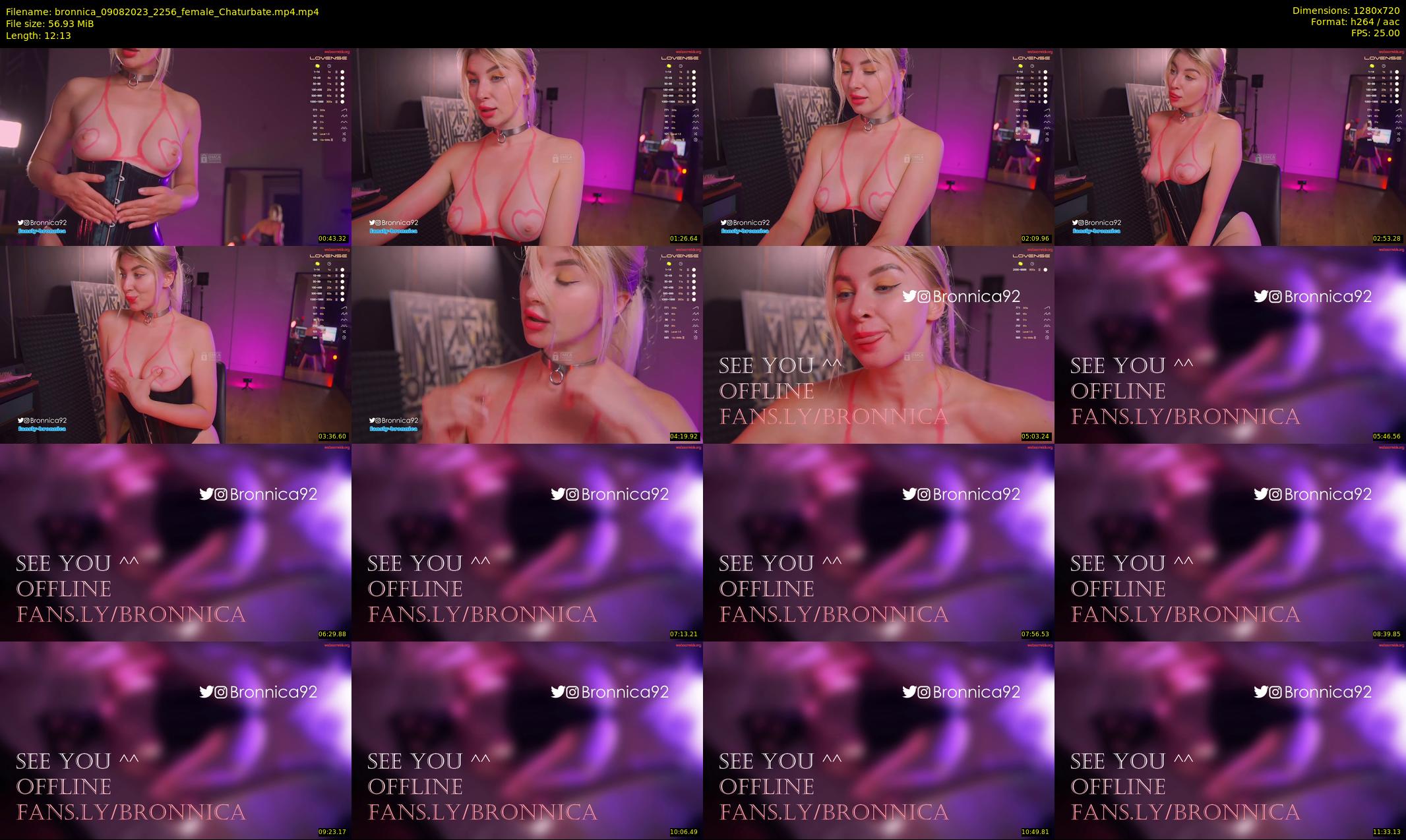 bronnica — 13 minute Chaturbate female cam show recording, 720p, Aug 9, 2023