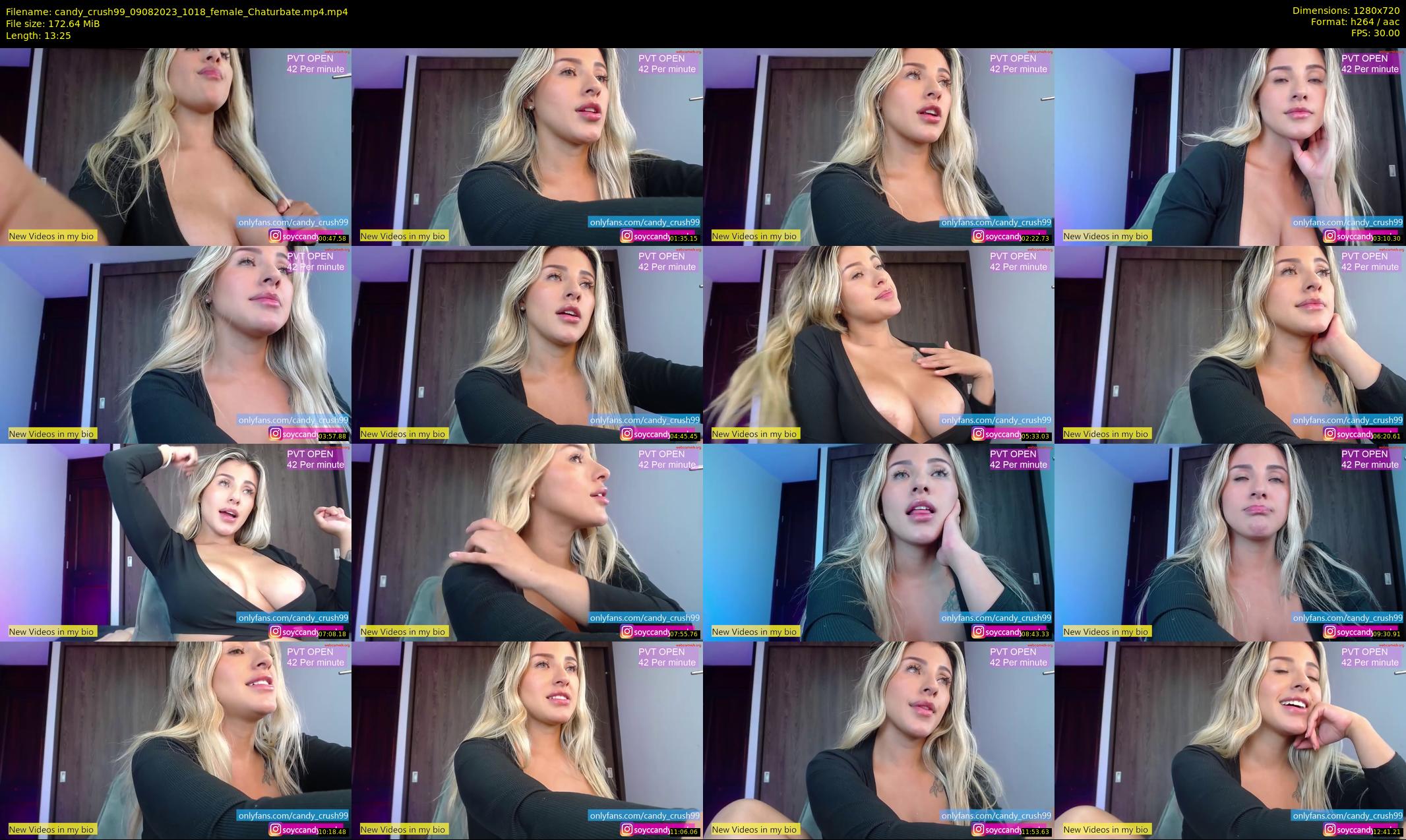 candy_crush99 — 14 minute Chaturbate female cam show recording, 720p, Aug 9, 2023