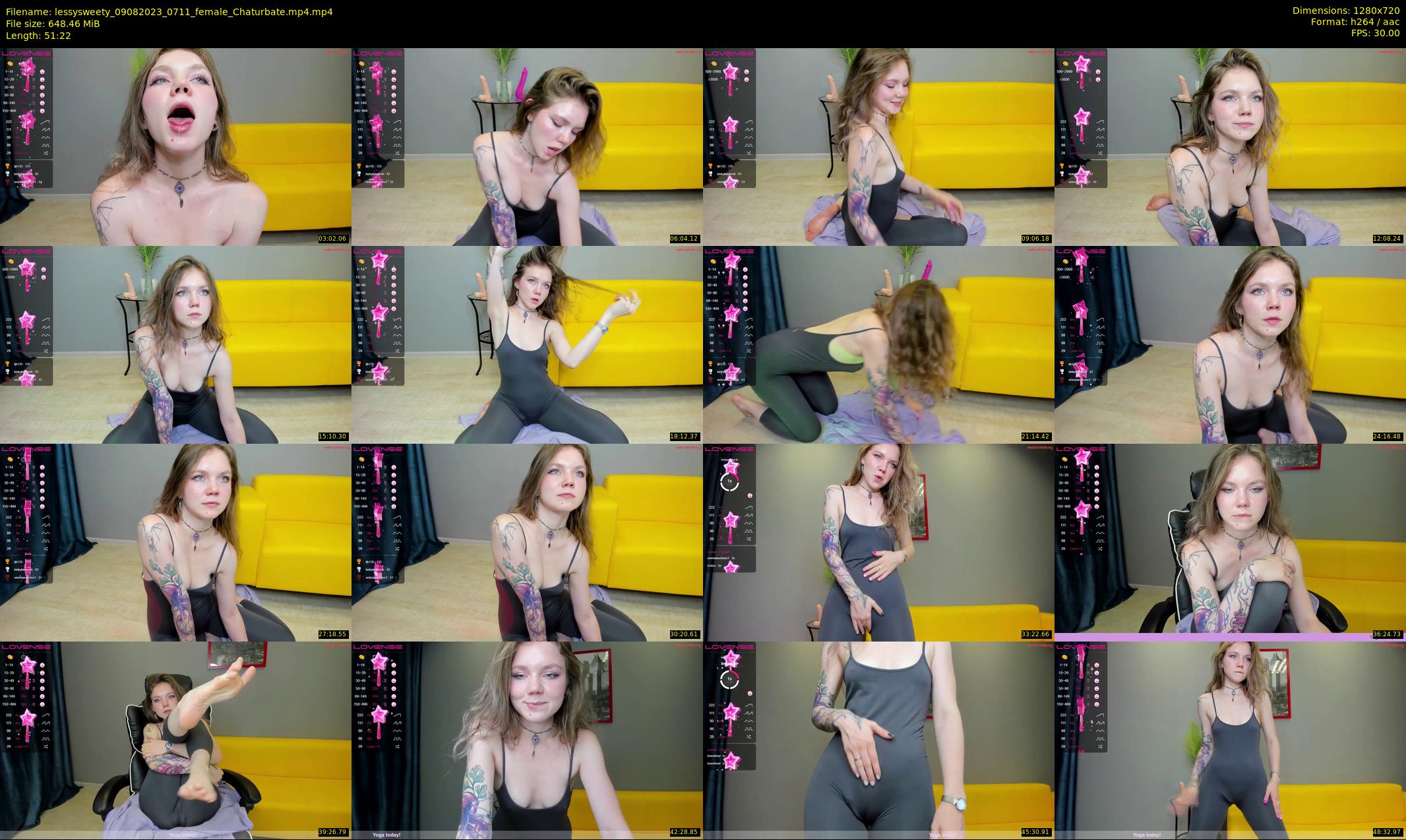 lessysweety — 52 minute Chaturbate female cam show recording, 720p, Aug 9, 2023