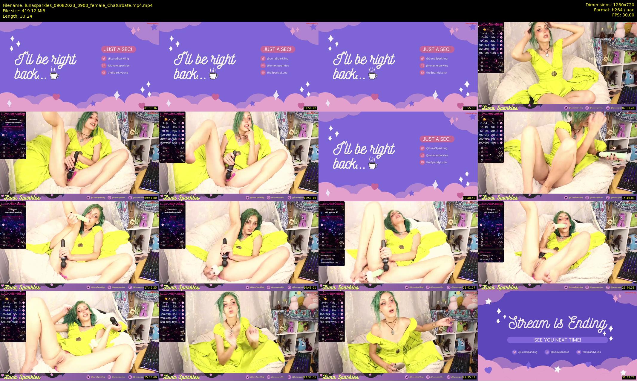 lunasparkles — 34 minute Chaturbate female cam show recording, 720p, Aug 9, 2023