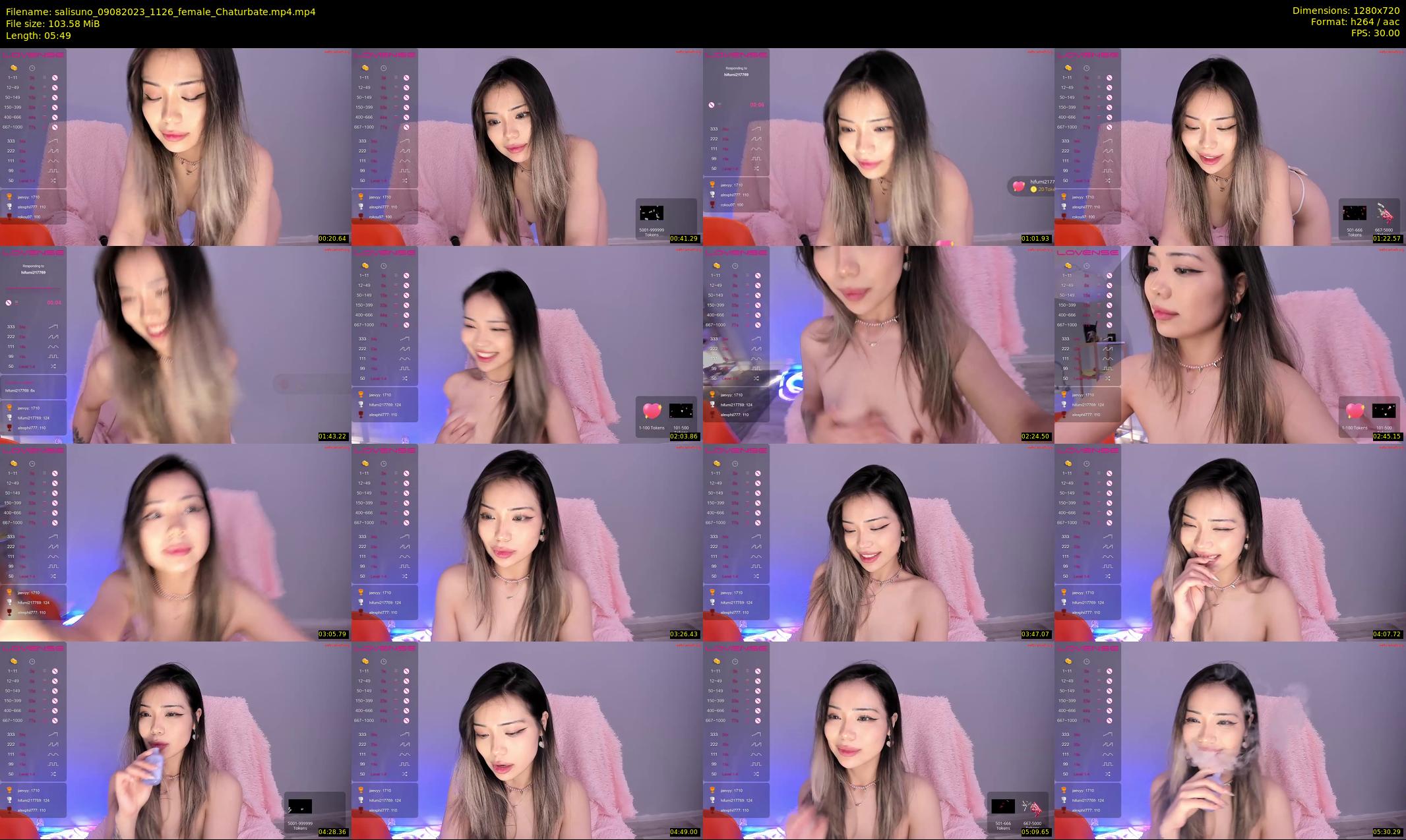 salisuno — 6 minute Chaturbate female cam show recording, 720p, Aug 9, 2023