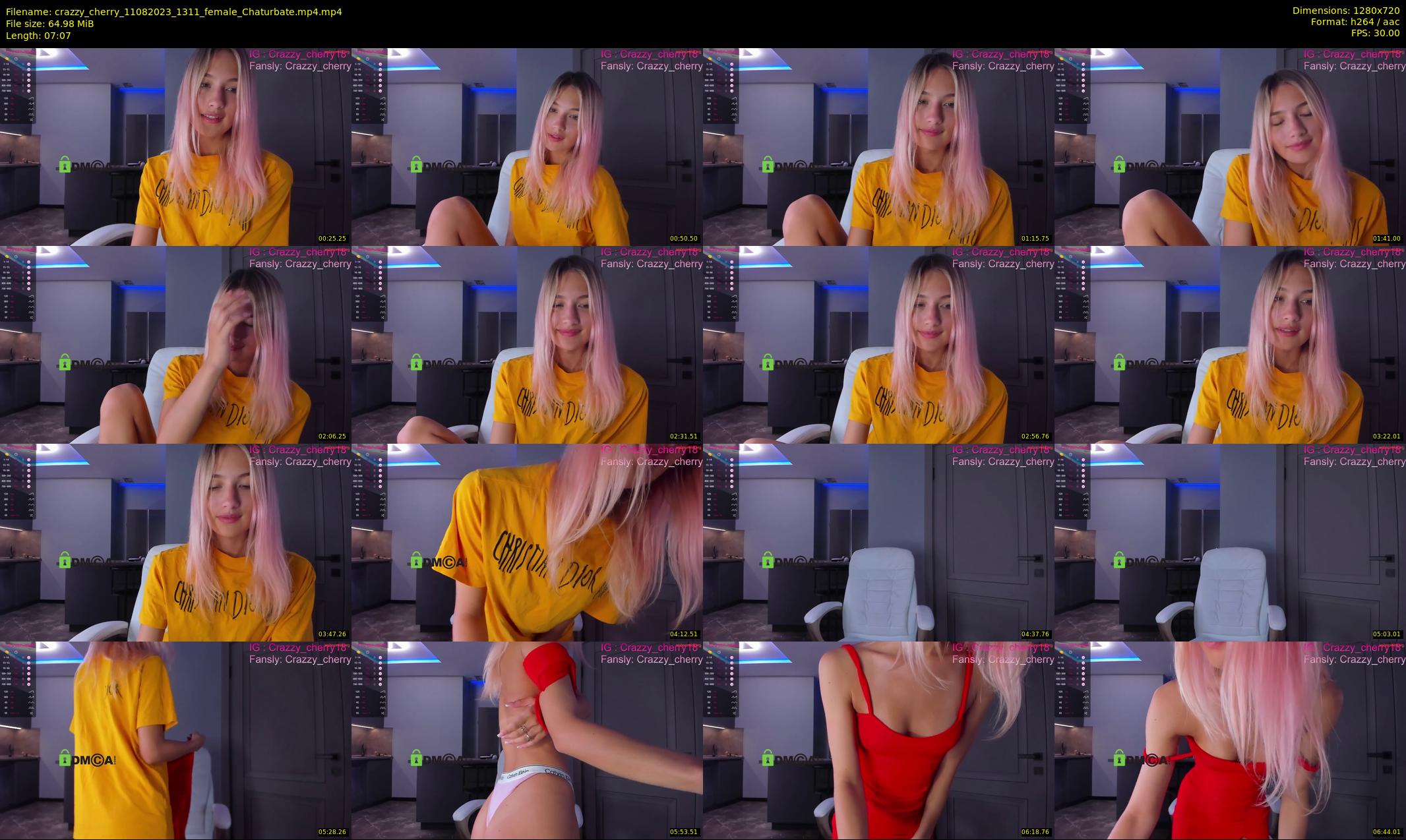 crazzy_cherry — 8 minute Chaturbate female cam show recording, 720p, Aug 11, 2023