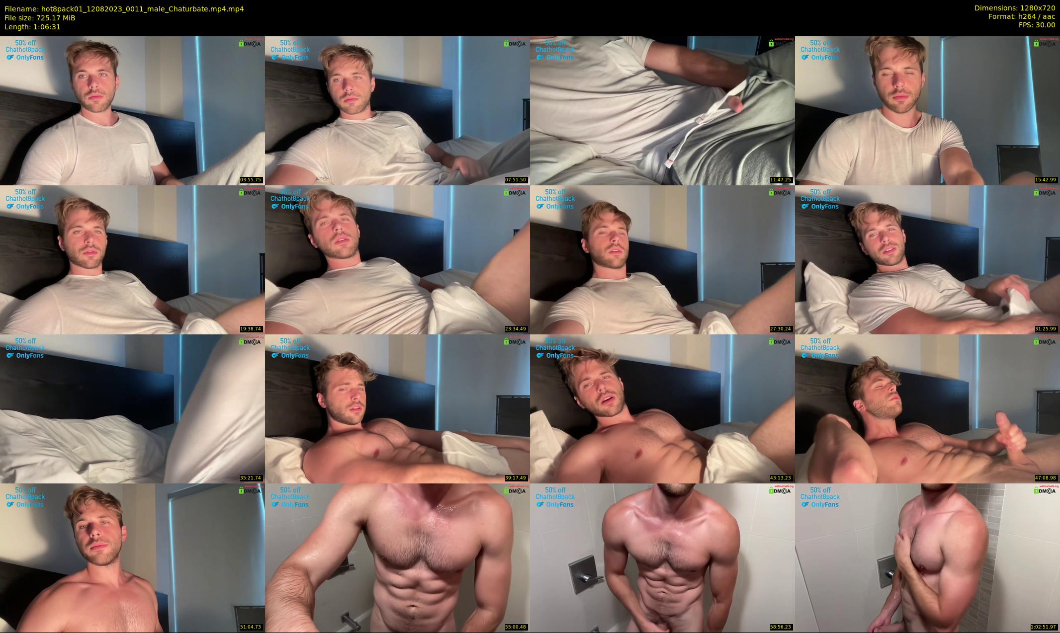 hot8pack01 — 67 minute Chaturbate male cam show recording, 720p, Aug 12, 2023