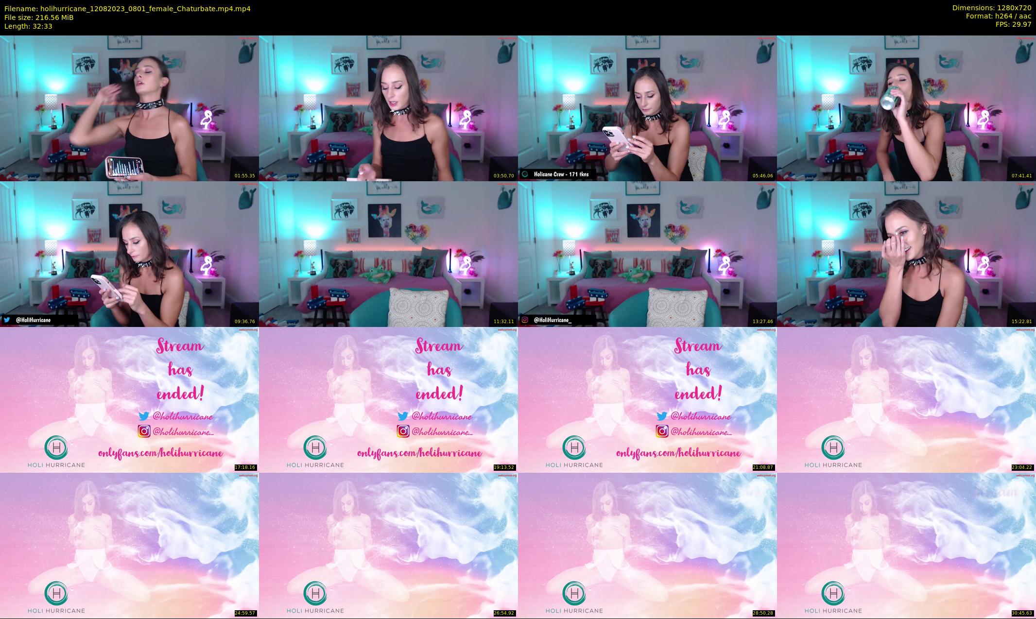holihurricane — 33 minute Chaturbate female cam show recording, 720p, Aug 12, 2023