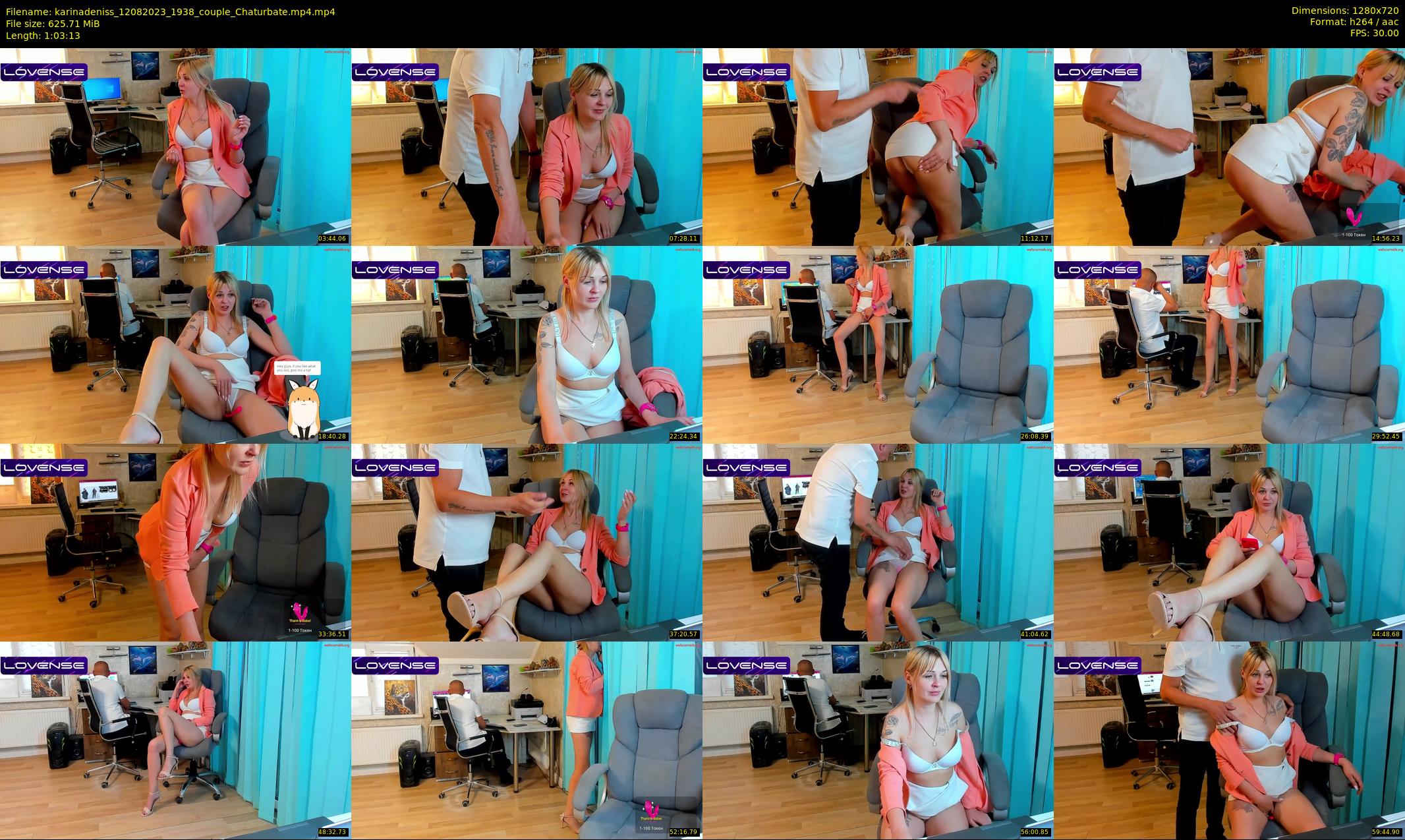 karinadeniss — 64 minute Chaturbate couple cam show recording, 720p, Aug 12, 2023
