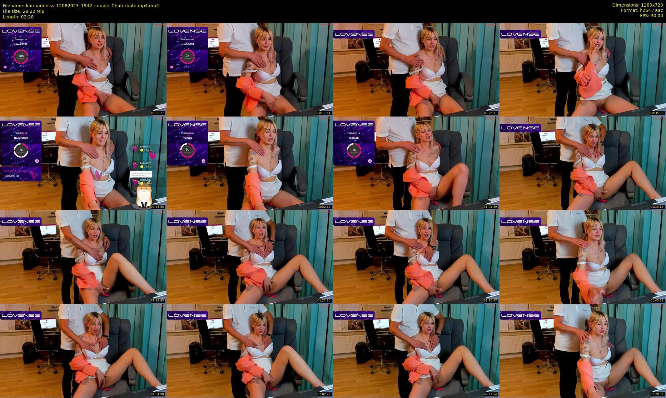 karinadeniss — 3 minute Chaturbate couple cam show recording, 720p, Aug 12, 2023