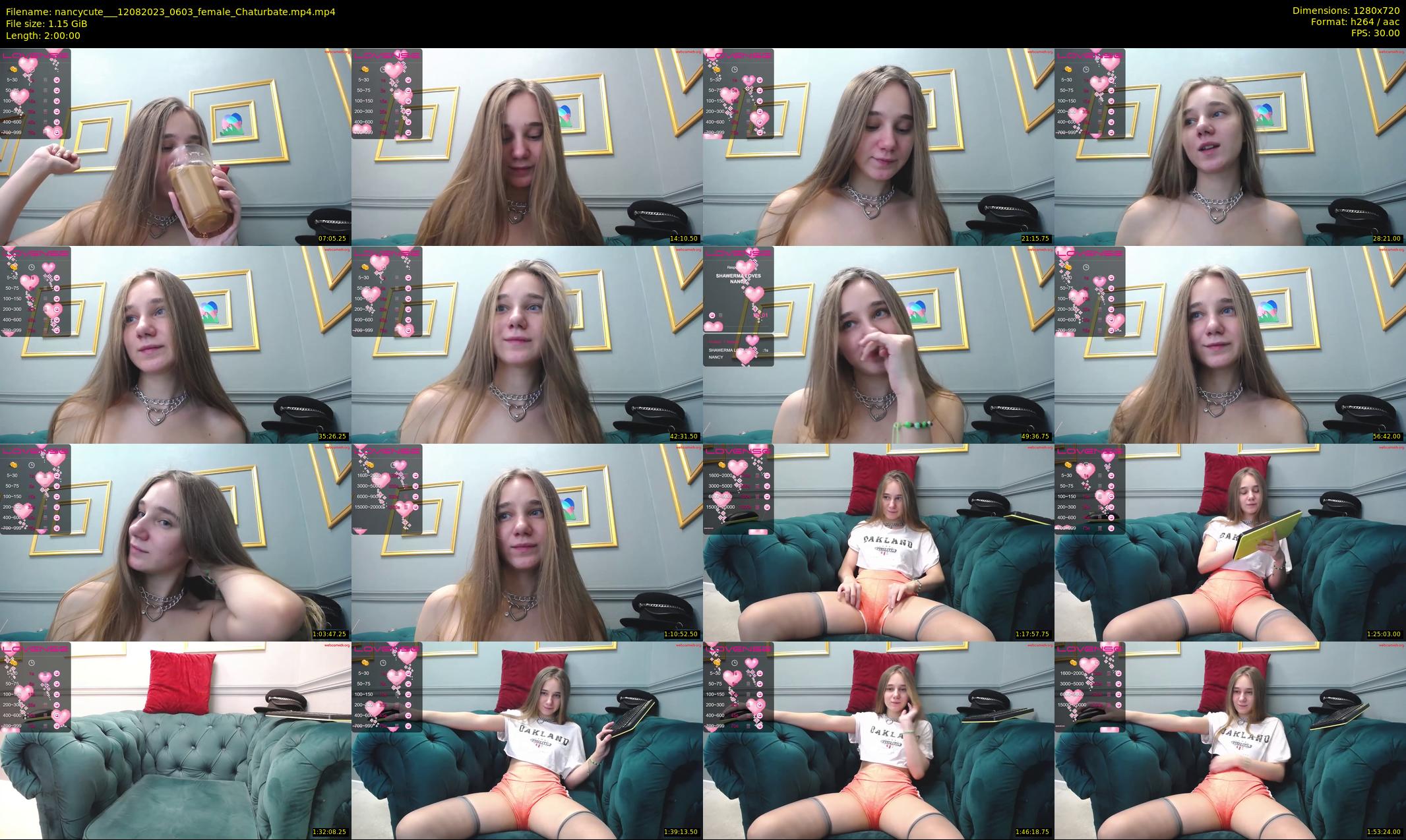nancycute__ — 120 minute Chaturbate female cam show recording, 720p, Aug 12, 2023