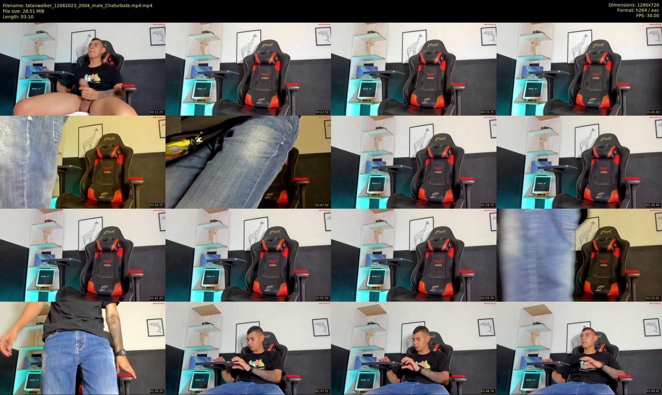 tatanwalker — 4 minute Chaturbate male cam show recording, 720p, Aug 12, 2023