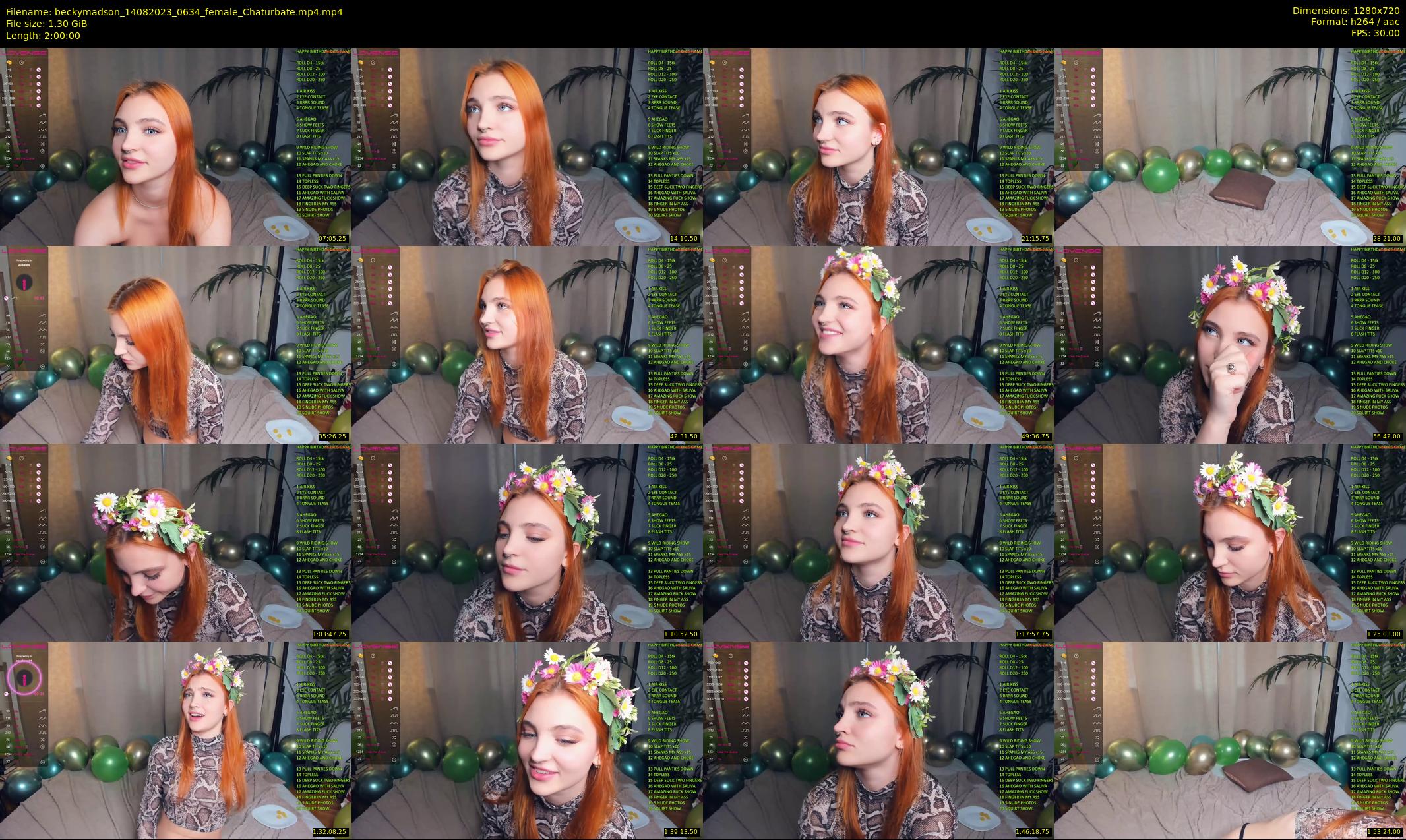 beckymadson — 120 minute Chaturbate female cam show recording, 720p, Aug 14, 2023