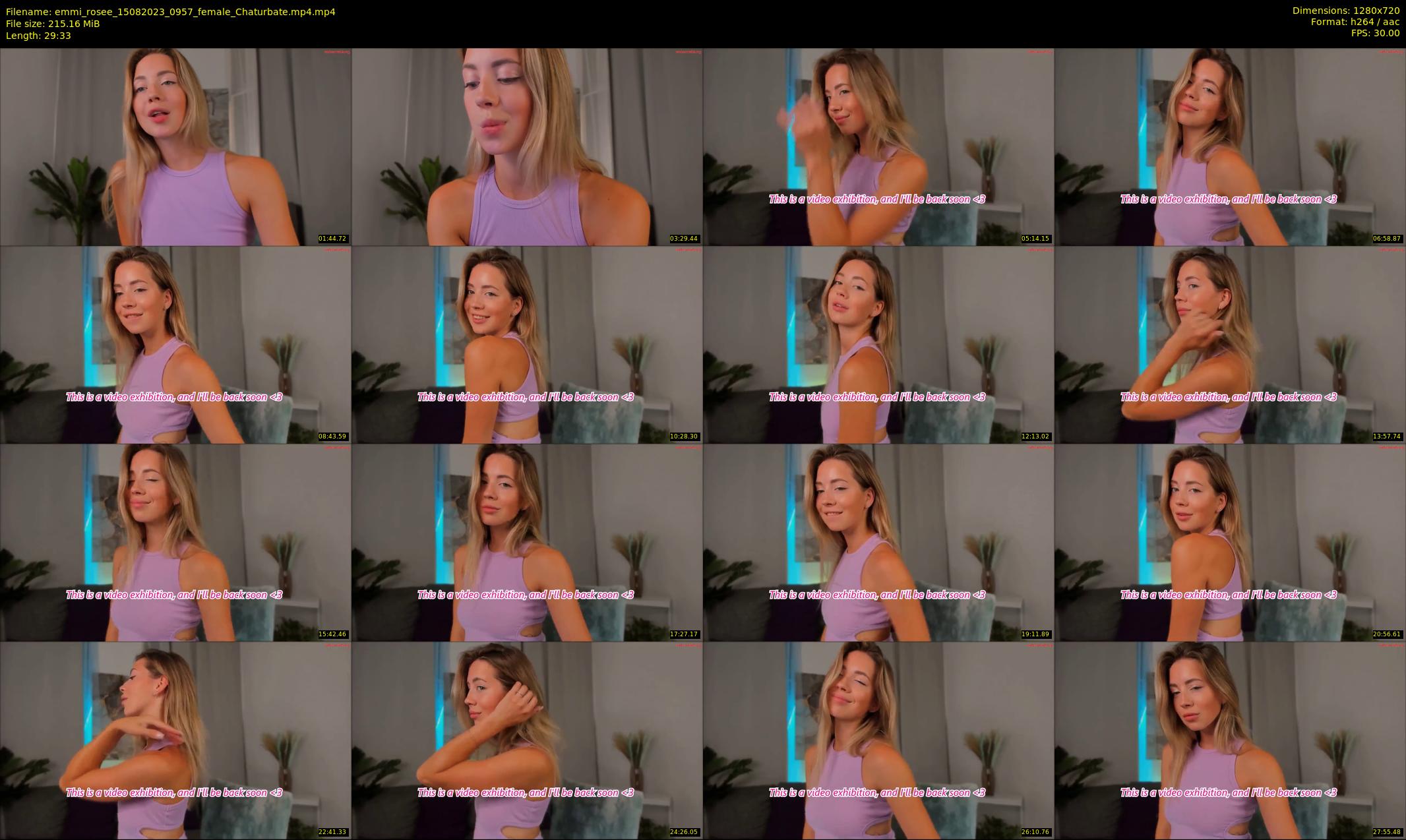 emmi_rosee — 30 minute Chaturbate female cam show recording, 720p, Aug 15, 2023