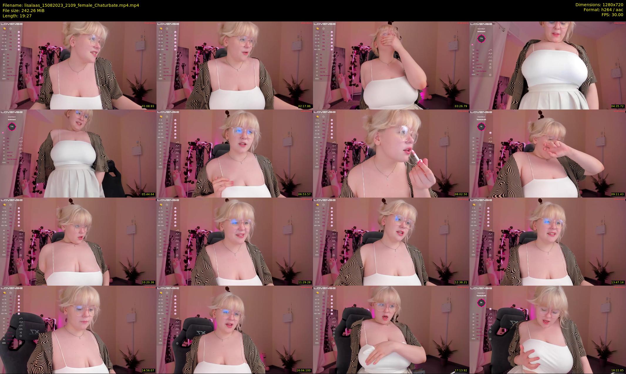 lisalaas — 20 minute Chaturbate female cam show recording, 720p, Aug 15, 2023