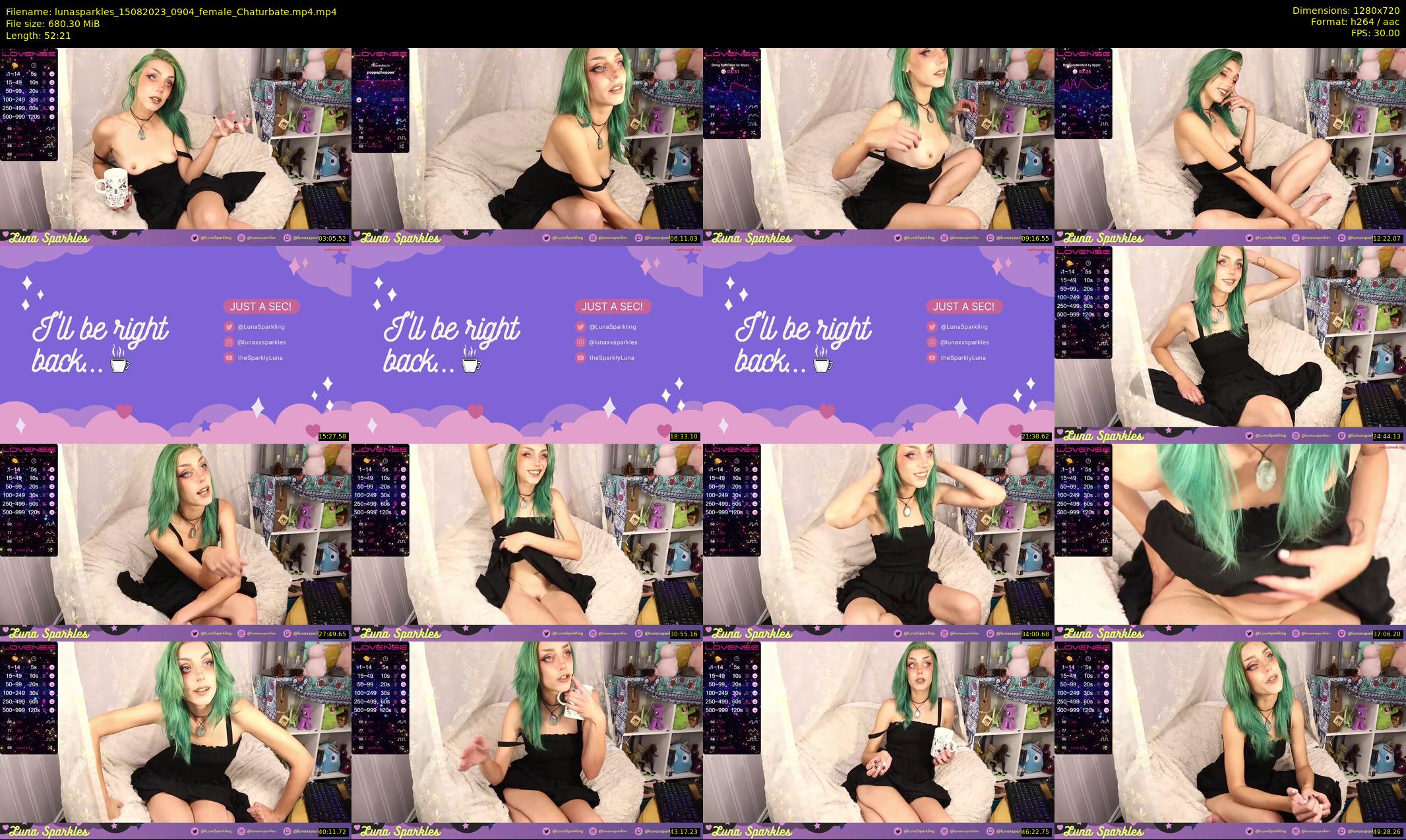 lunasparkles — 53 minute Chaturbate female cam show recording, 720p, Aug 15, 2023