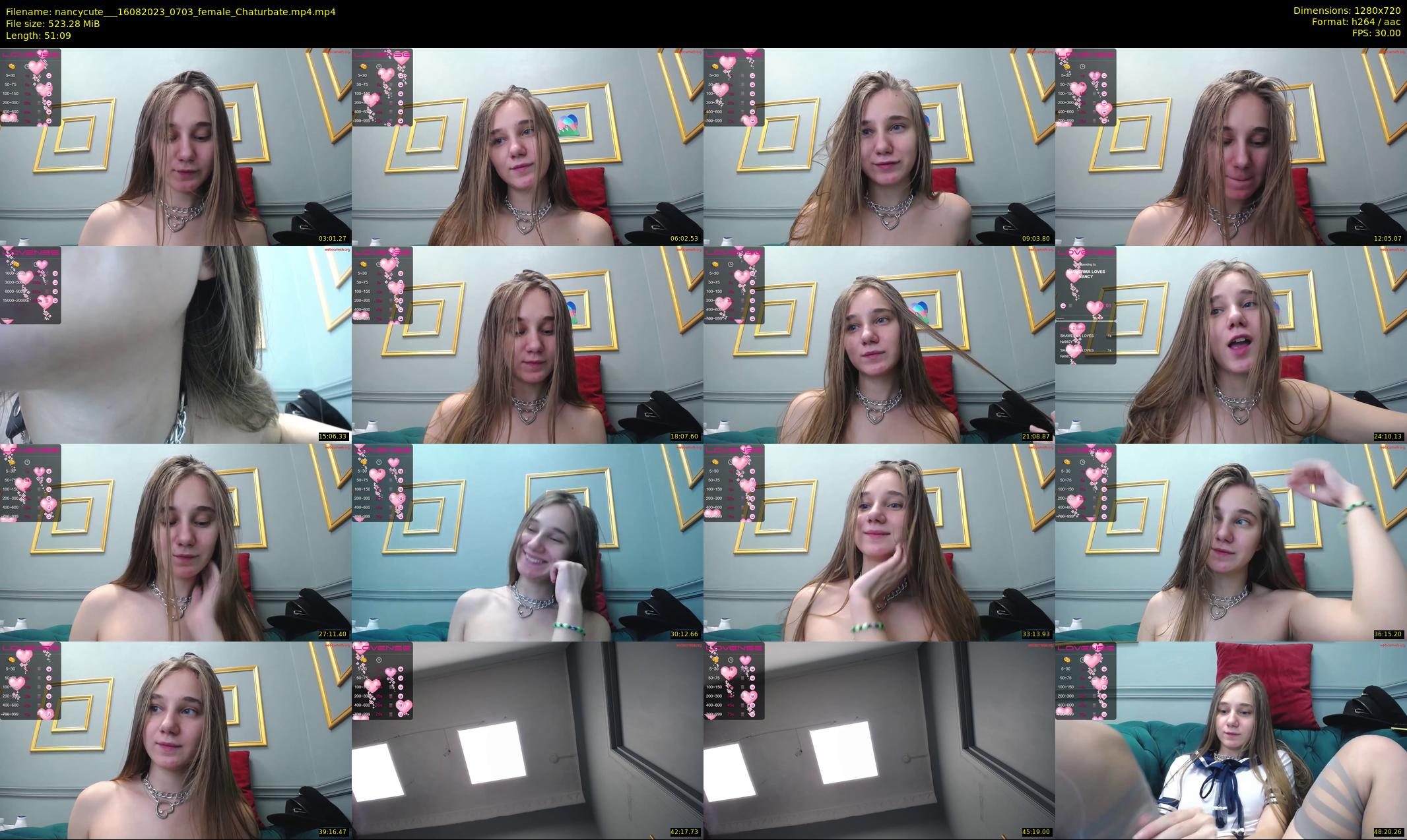 nancycute__ — 52 minute Chaturbate female cam show recording, 720p, Aug 16, 2023
